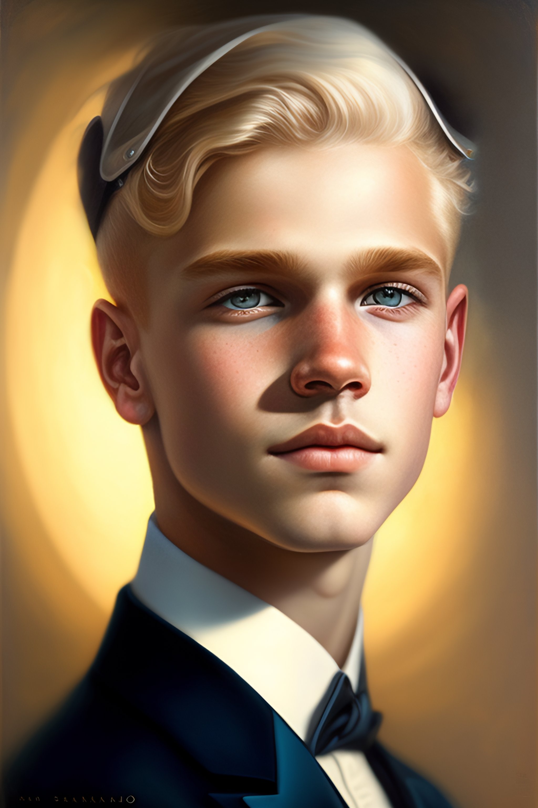 Lexica - Portrait of a handsome young blond boy, by tom bagshaw and ...