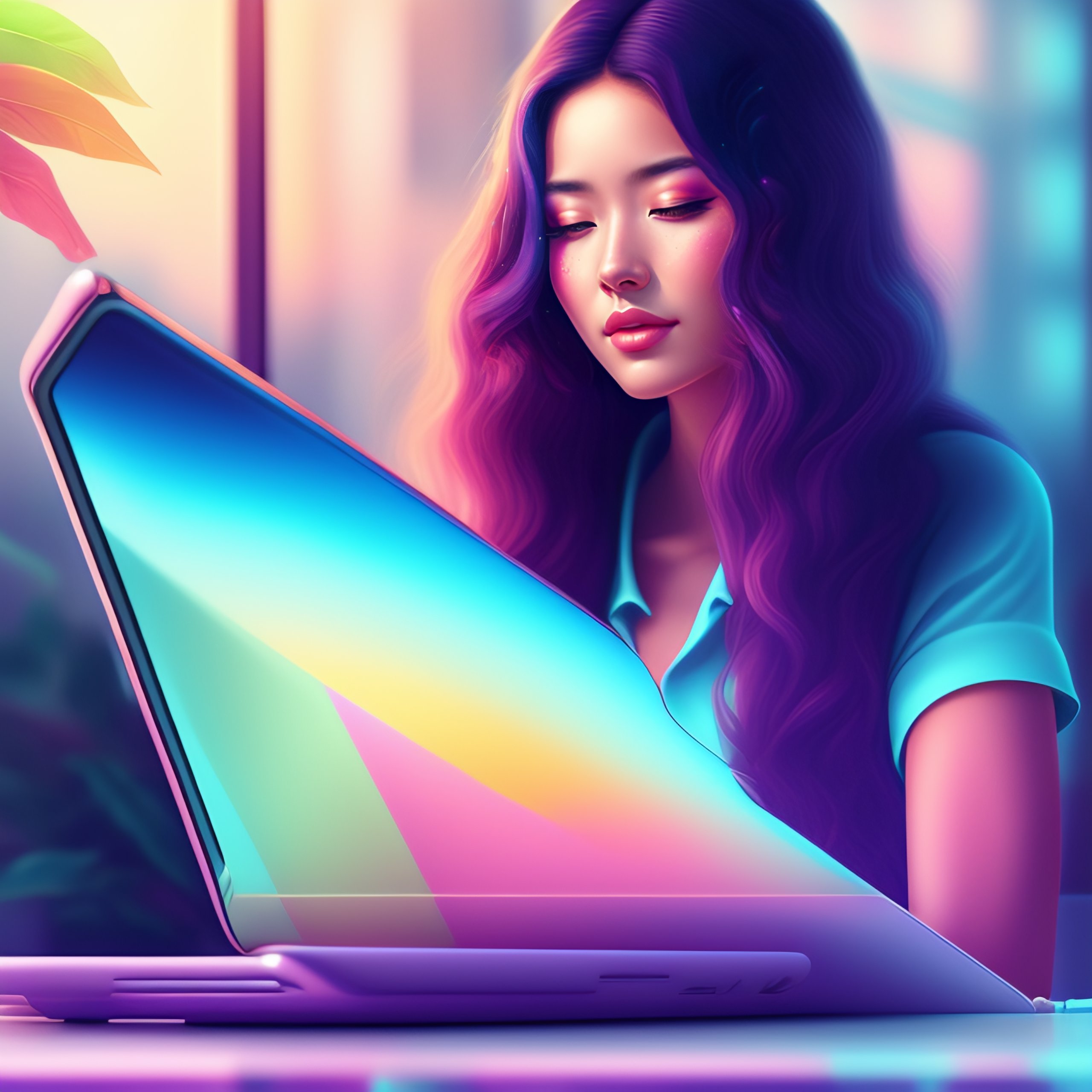 Lexica - Woman programming on her laptop, coding aesthetic, pastel ...