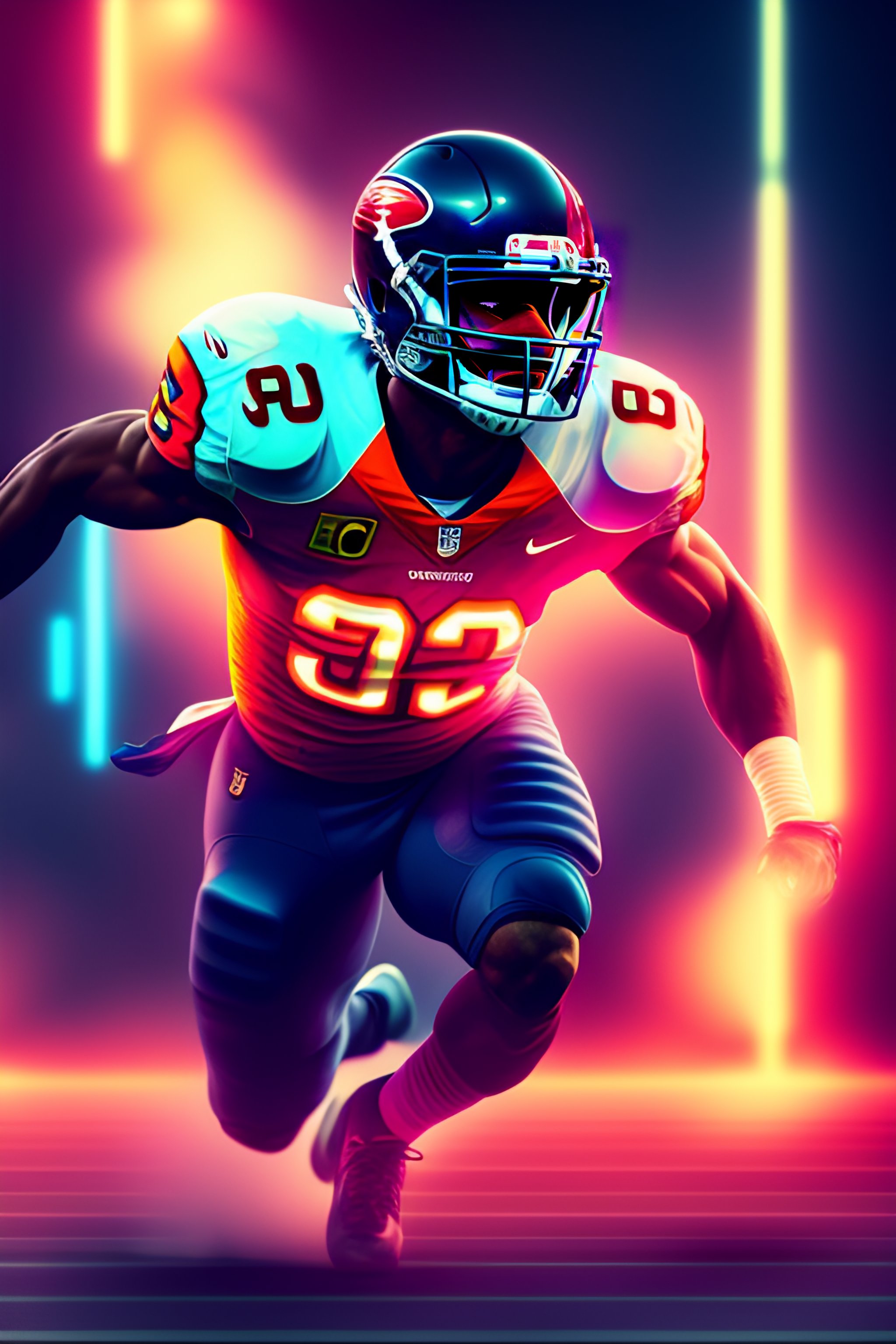 Lexica - American football super bowl concept, female soccer players, full  body speed, emotion, digital painting, space for type