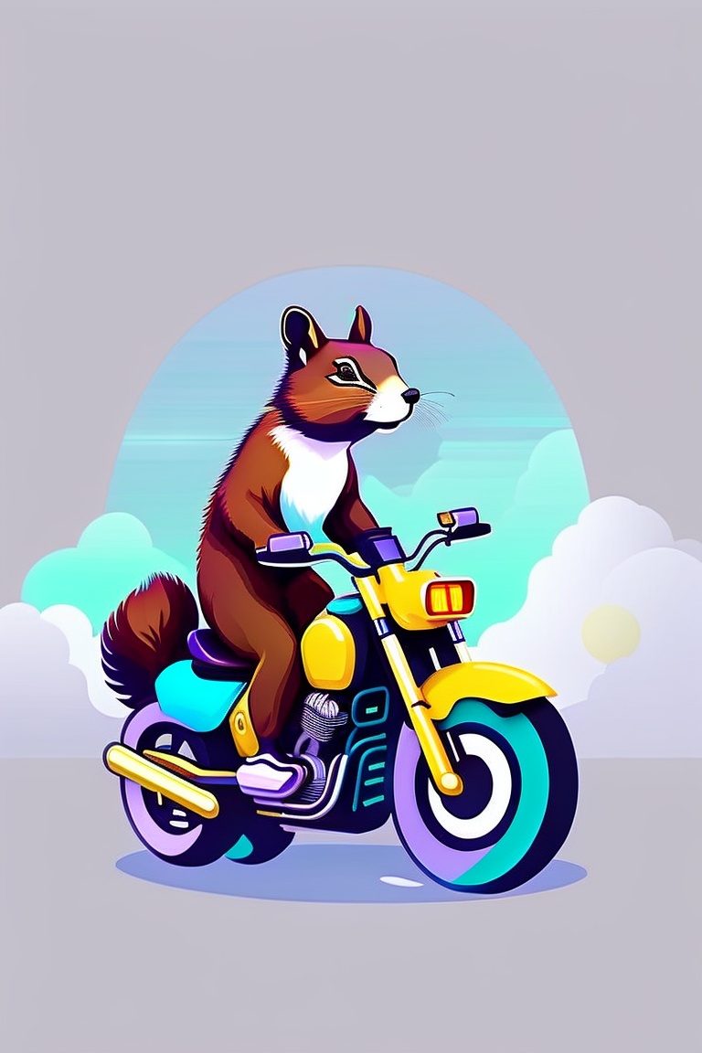 Lexica - A very old, beaten, dirty, tired squirrel rides an enduro ...