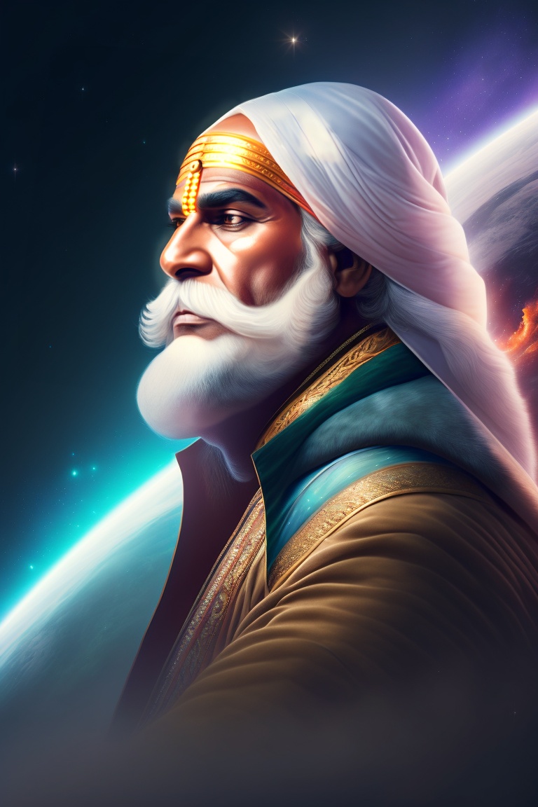 Lexica Ancient Old Muscular Sage man, Traditional indian Clothes