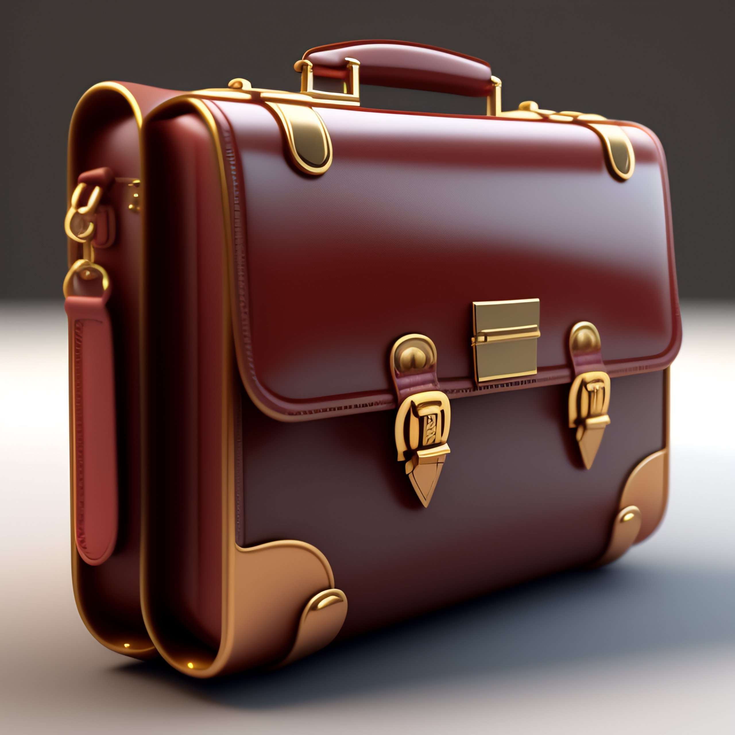Lexica - Briefcase illustration, clay material, 3d render