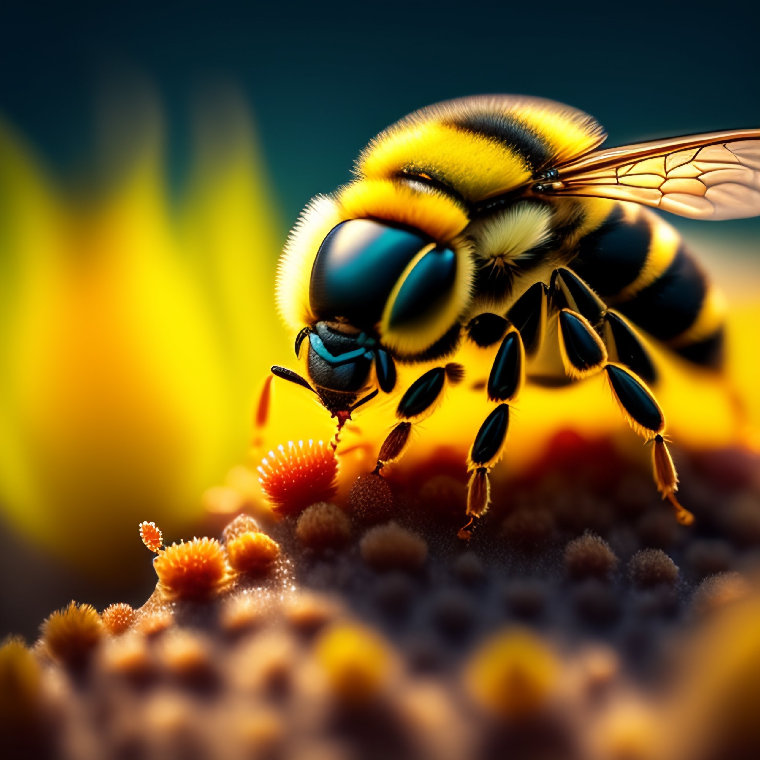 Lexica Buzzy bee chasing around a wasp chasing him out the meadow