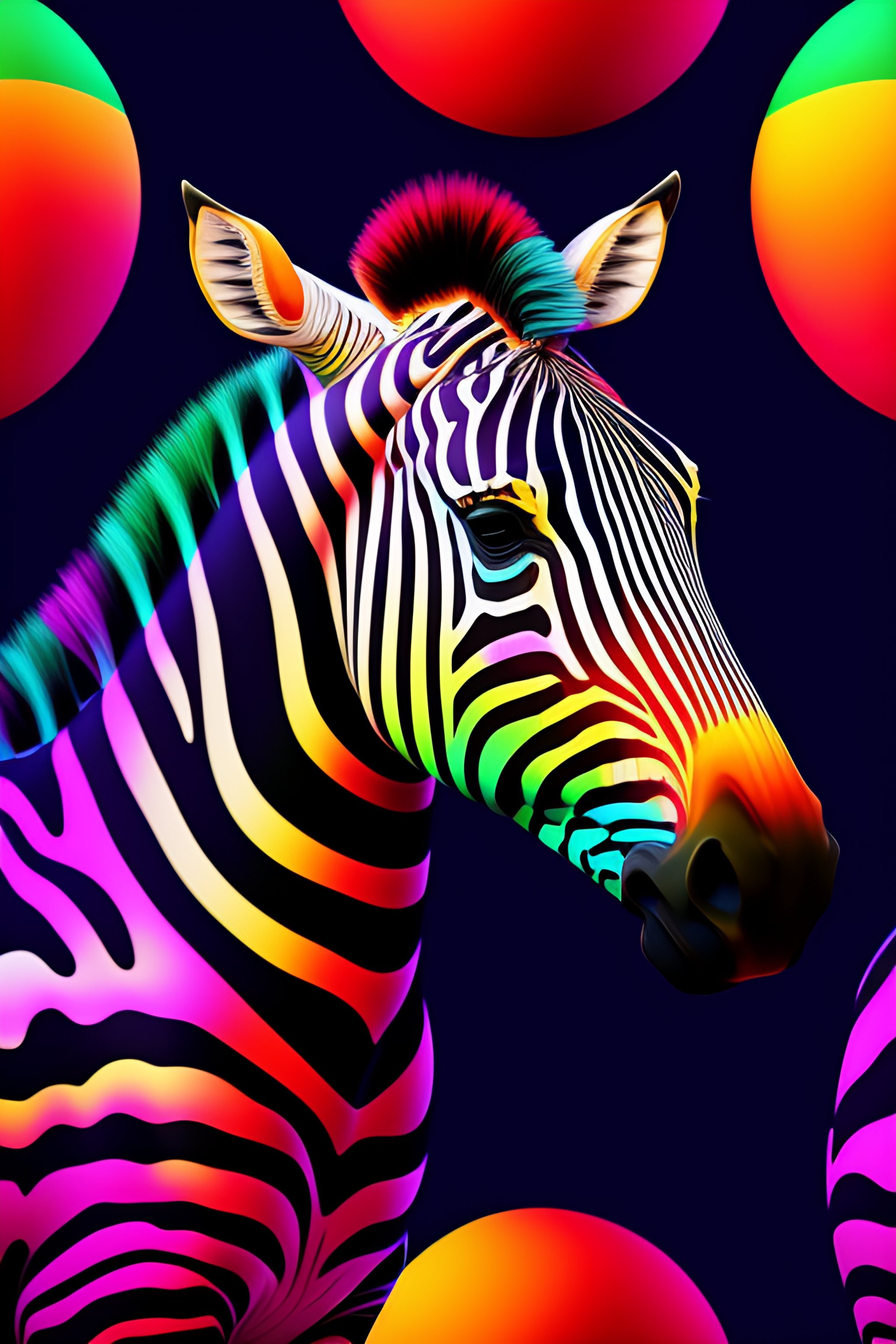 Neon Rainbow Zebra Backgrounds