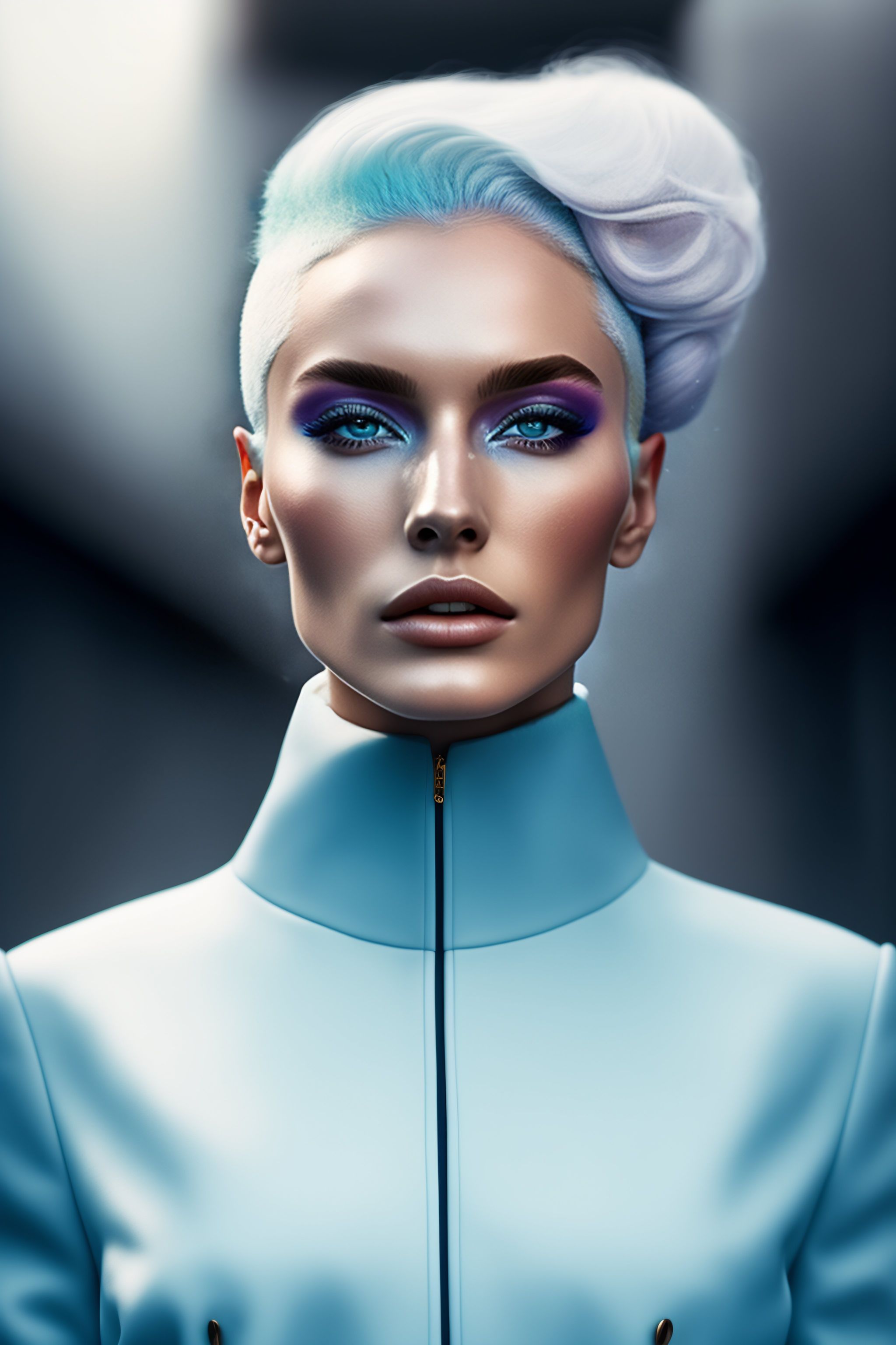 Lexica Portrait of haute couture beautiful russian fashion model with