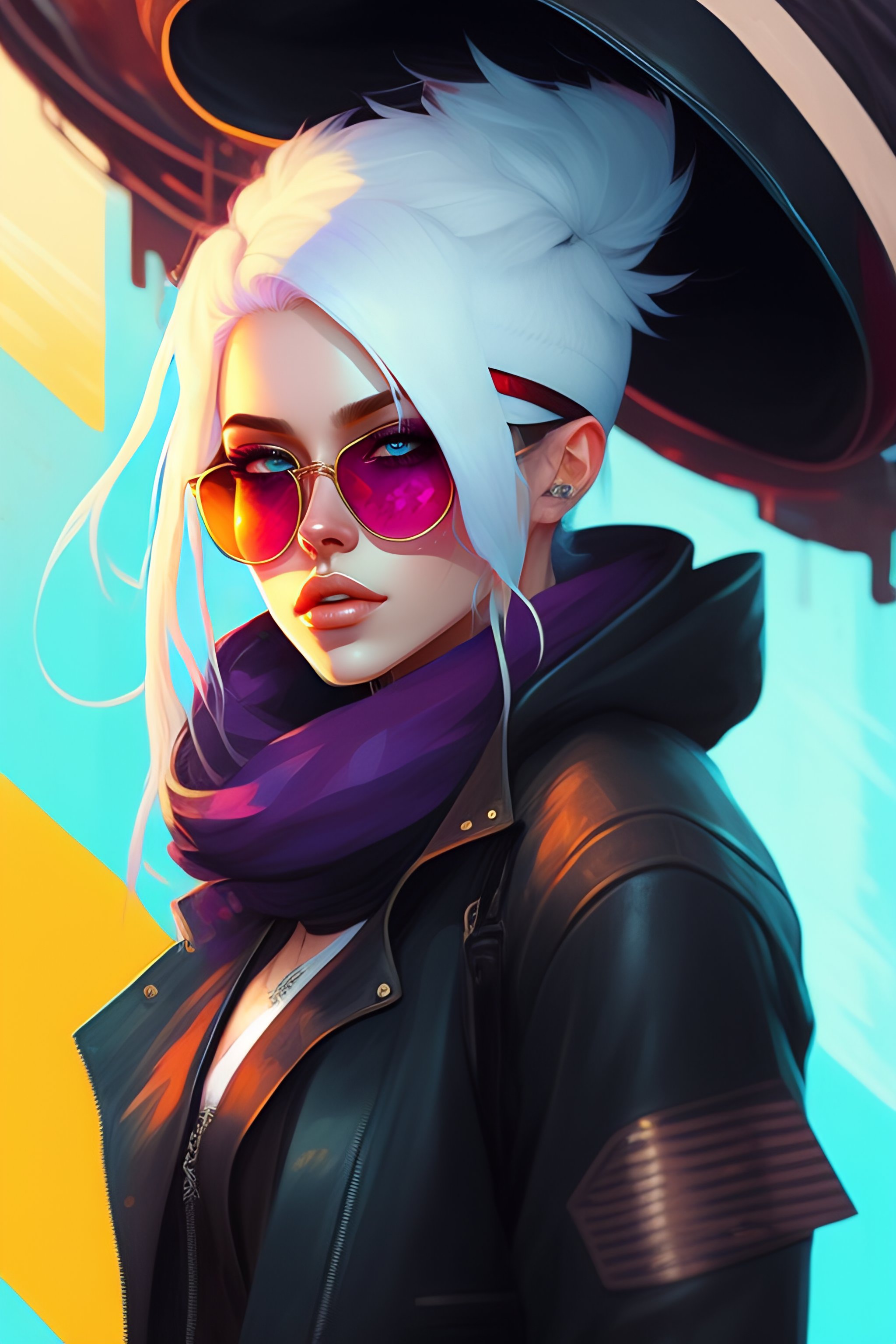 Lexica - Highly detailed portrait of a sewer emo punk lady student ...