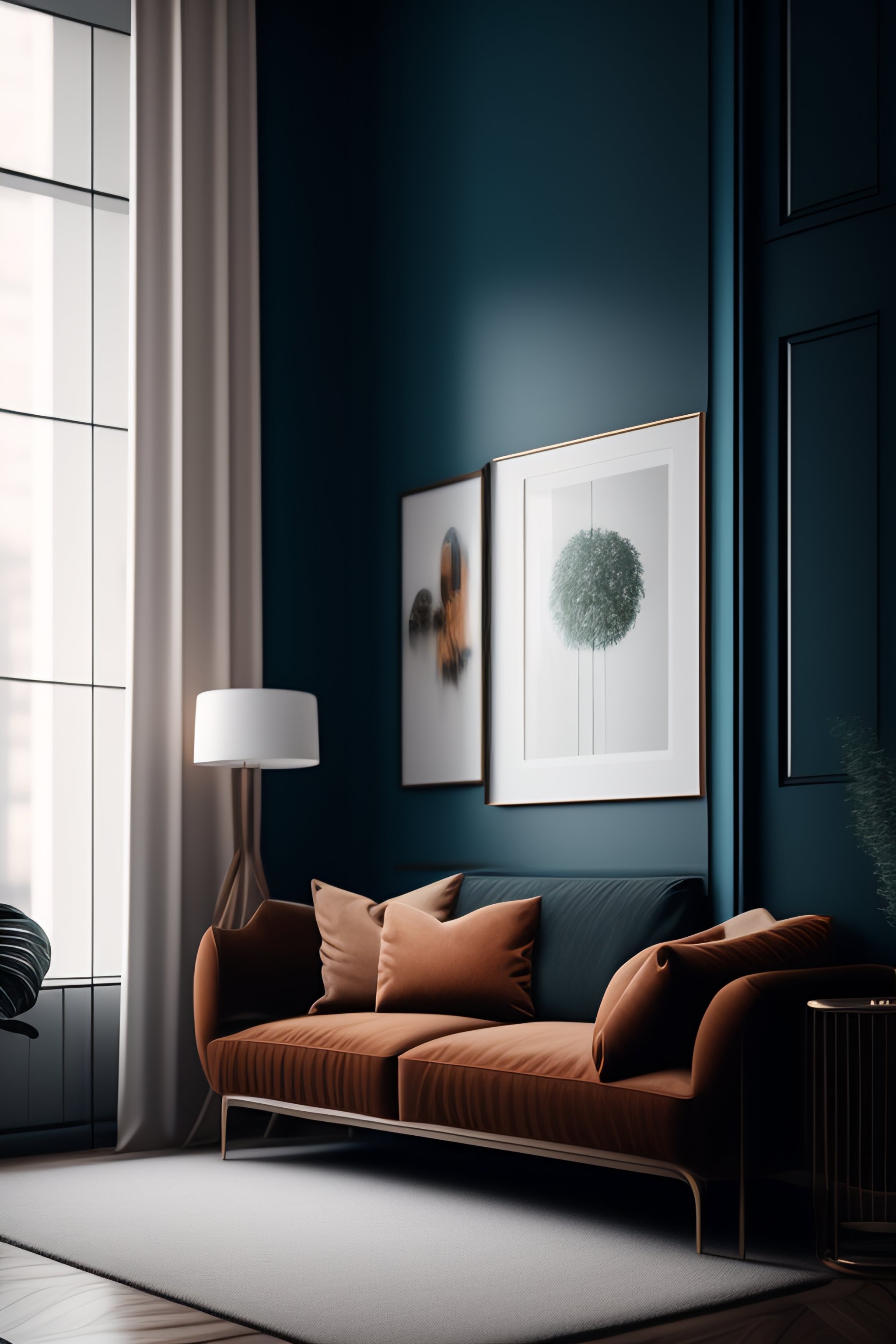 Lexica - A lady in a spacious apartment lounge room