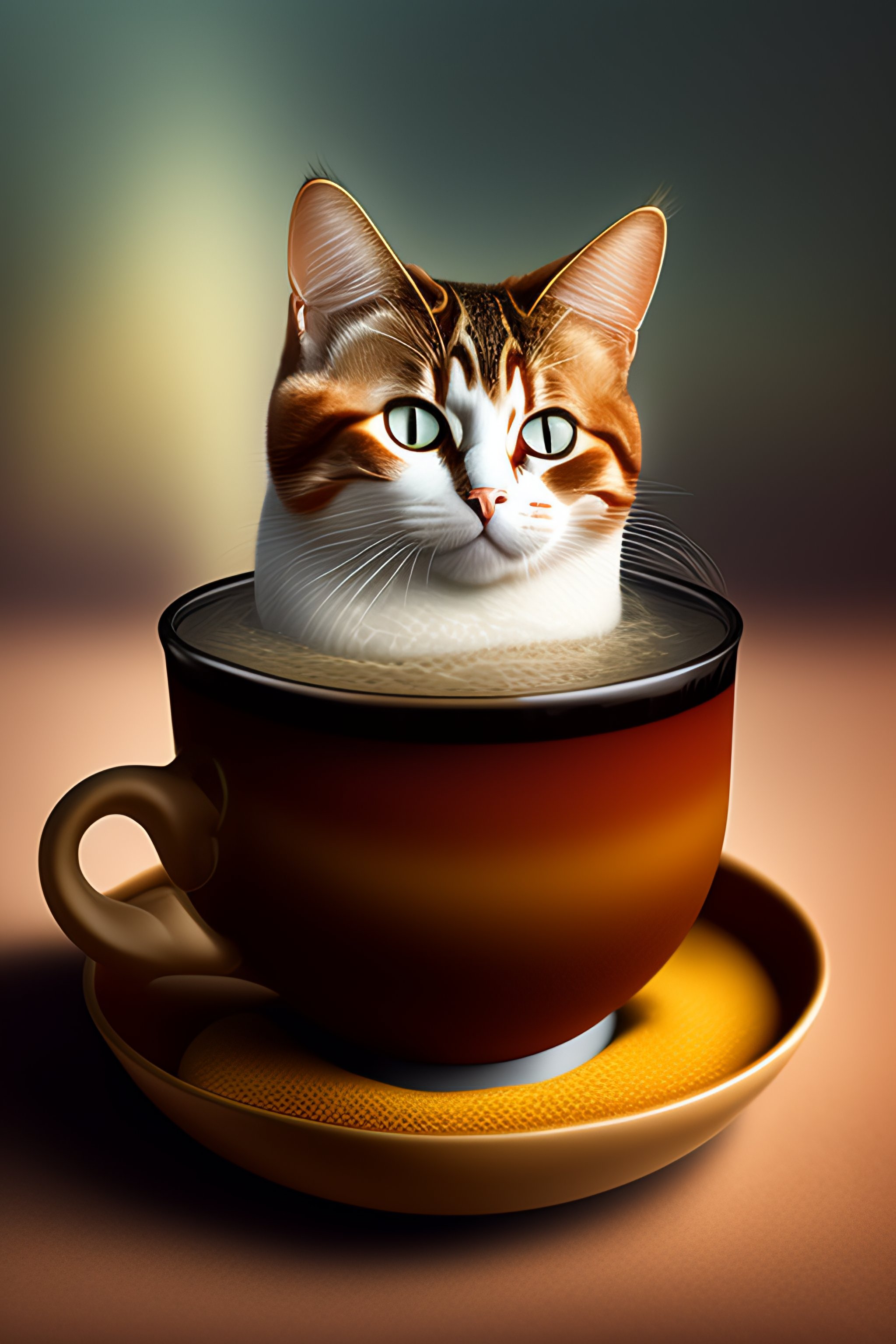 Lexica - Cat in a cup in the style of midjourney