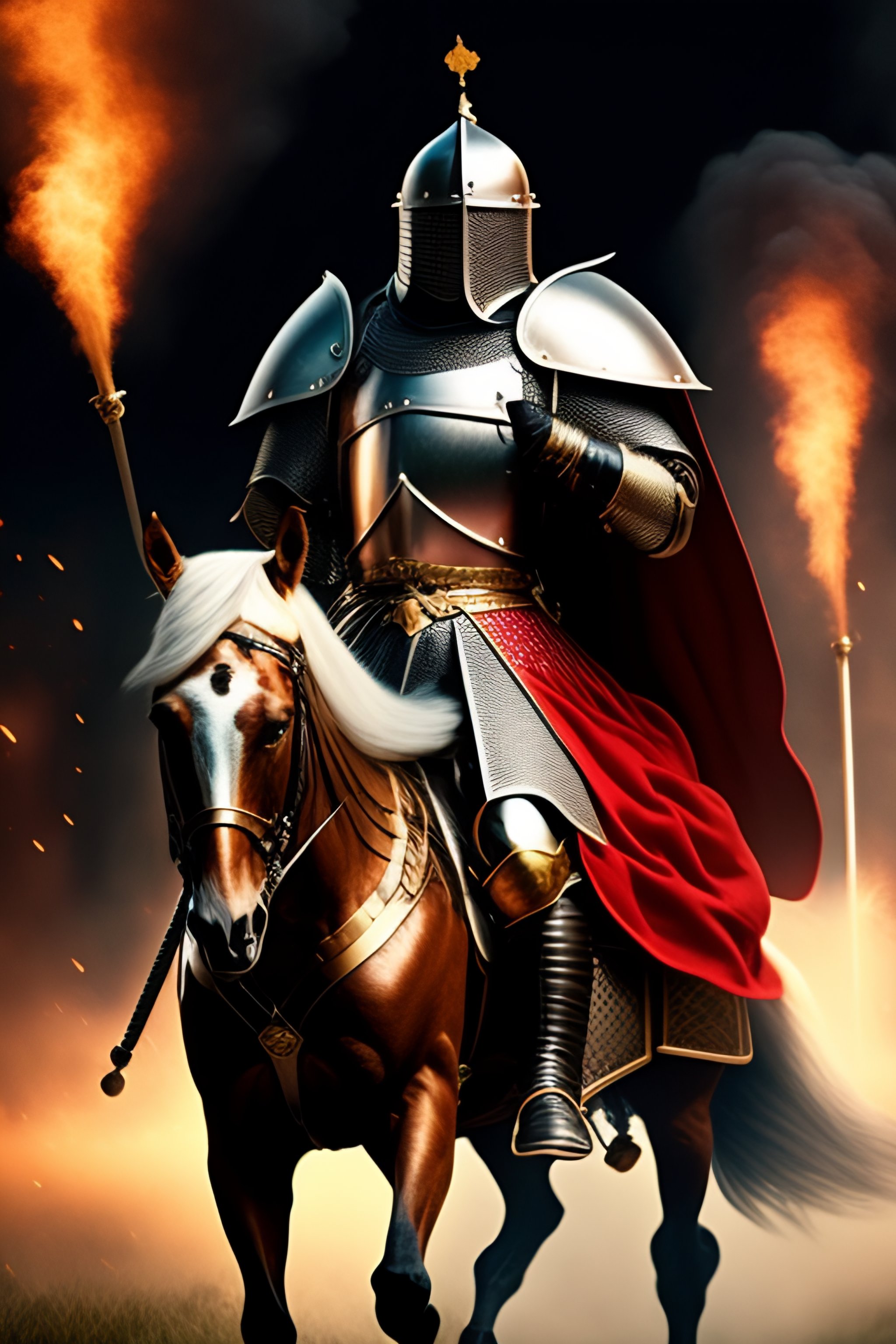 Lexica - Knight of the Middle Ages after winning a battle
