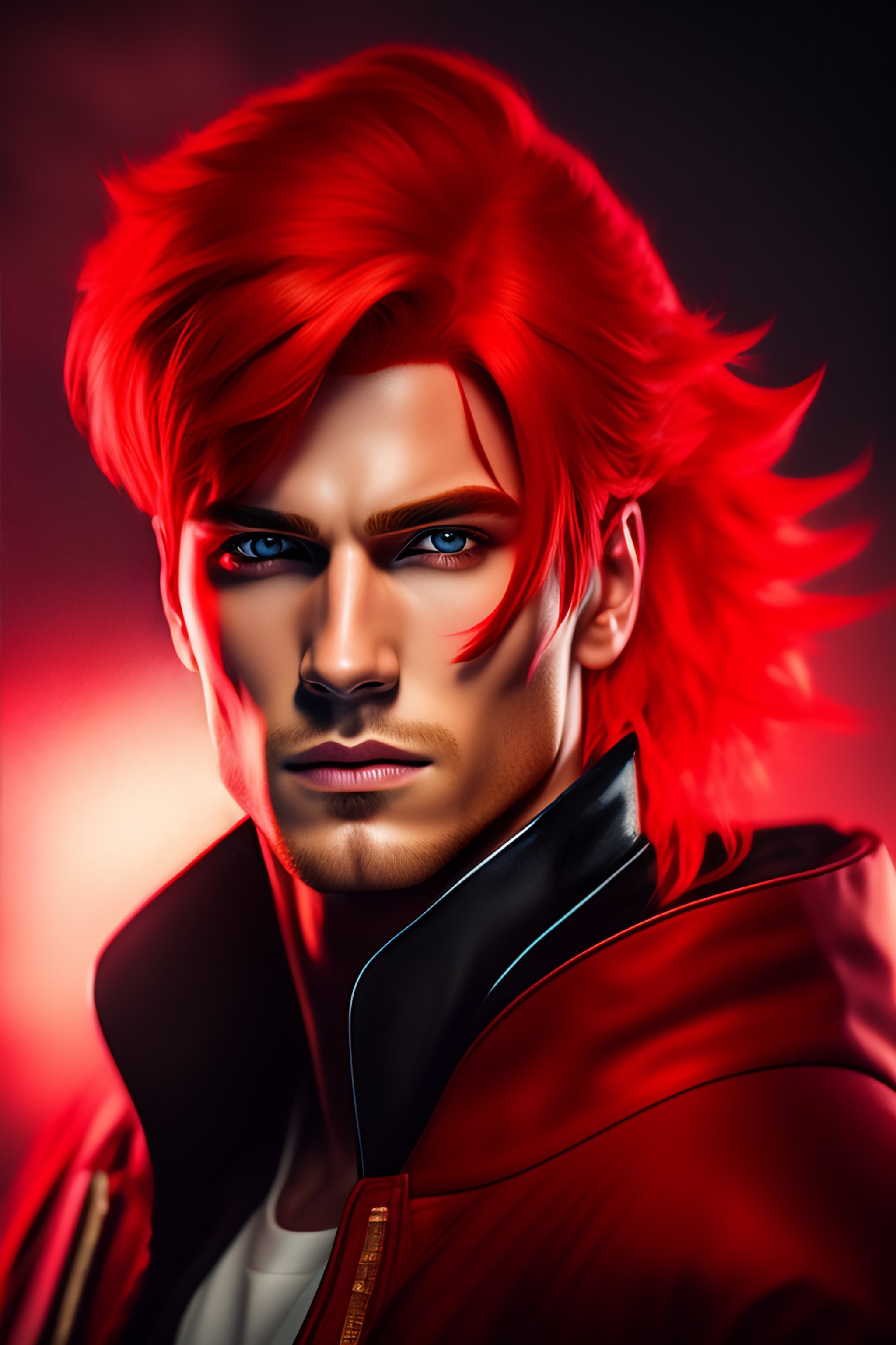 Lexica - Effeminite guy, white medical patch on one eye, red hair, red ...