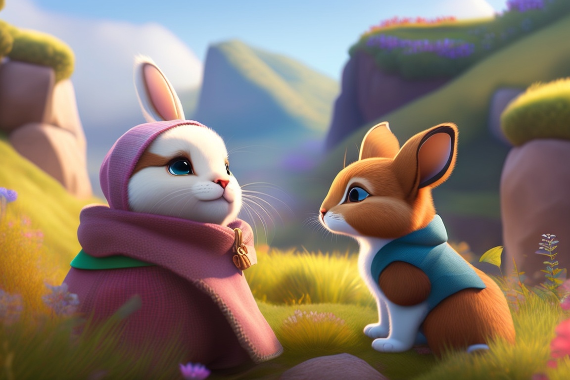 Lexica - **Ema, a young adventurer, and Théo, her rabbit companion, in ...
