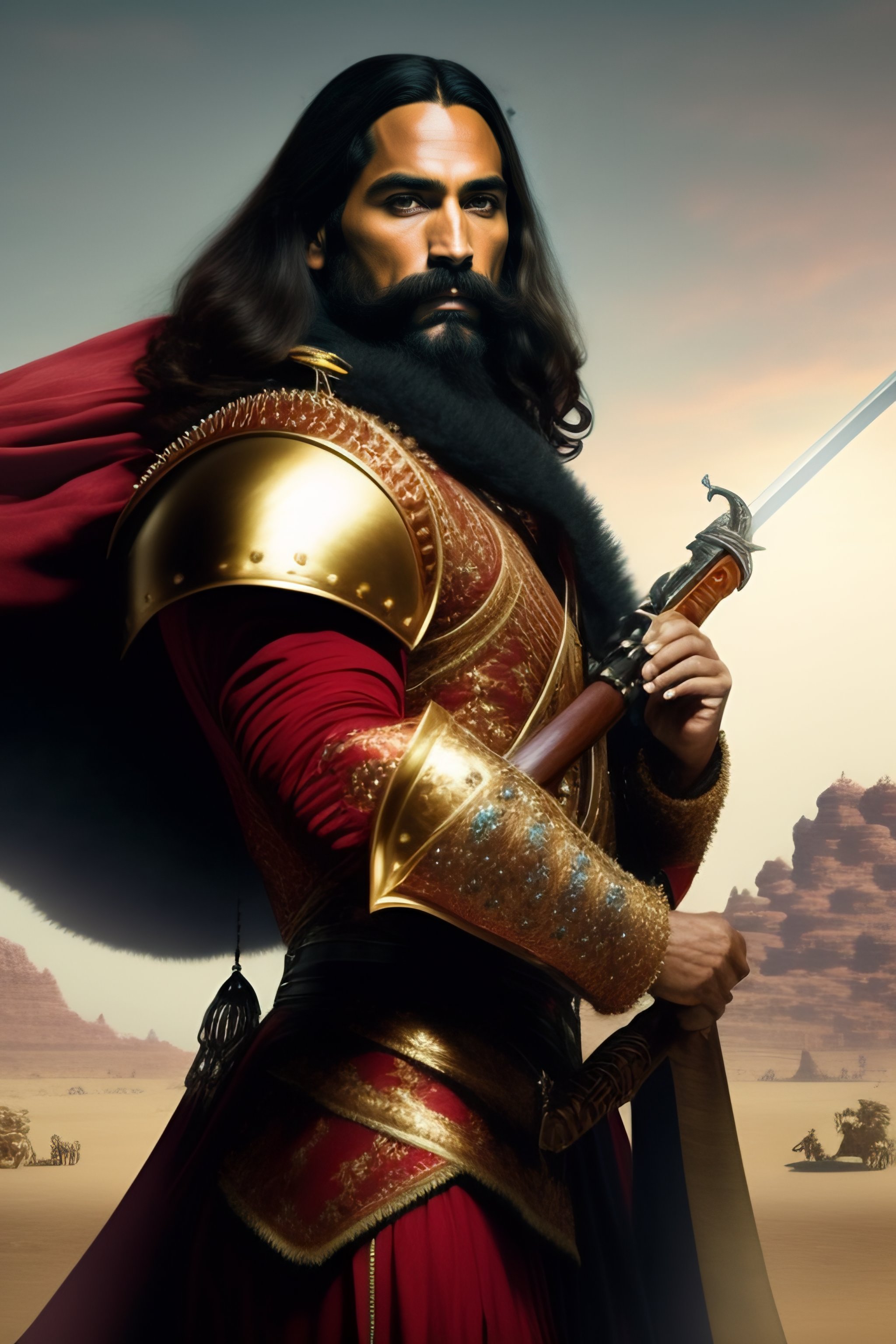 Lexica - Conquistador holding a weapon