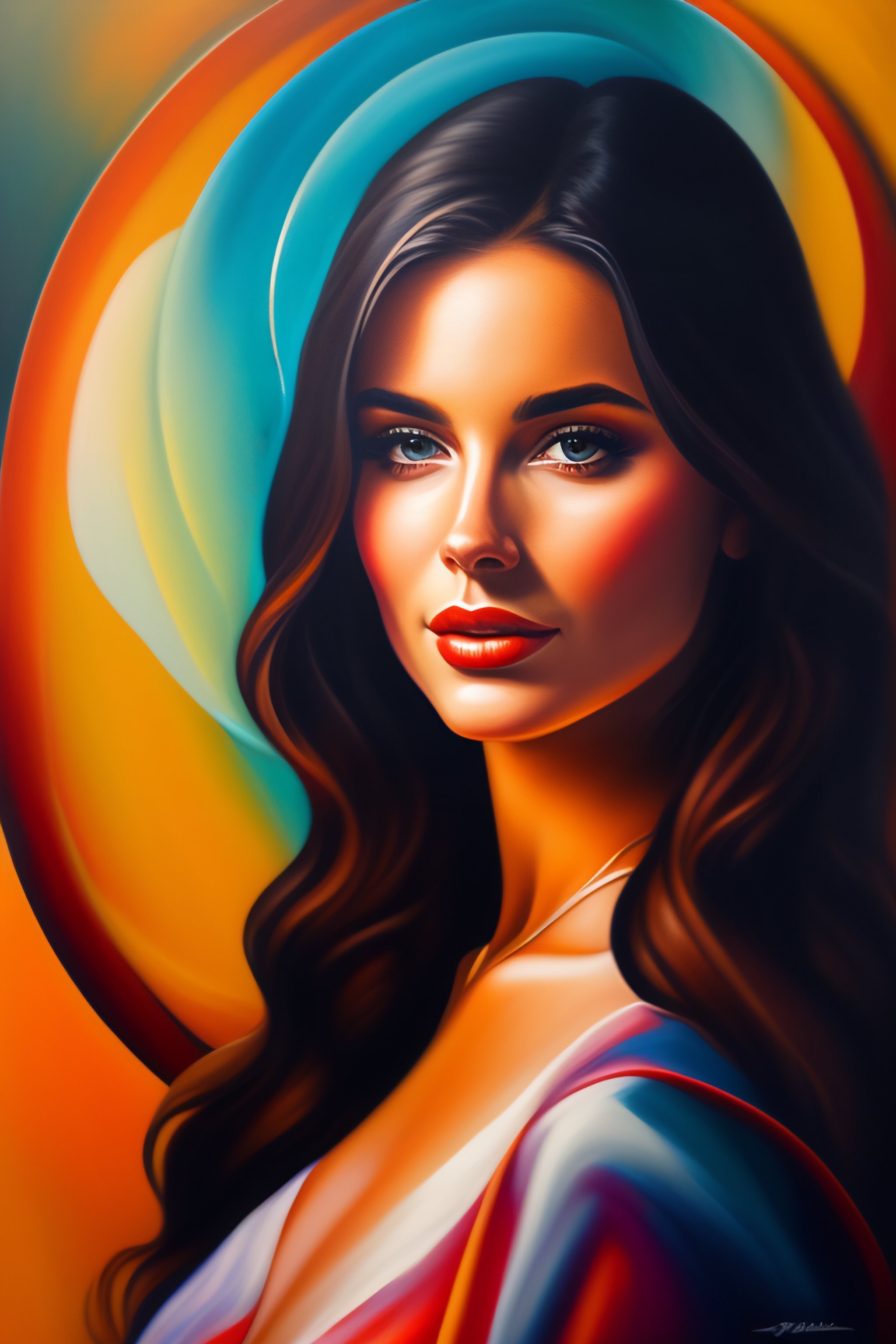 Lexica - A oil painting whit abstract background and a women transparent