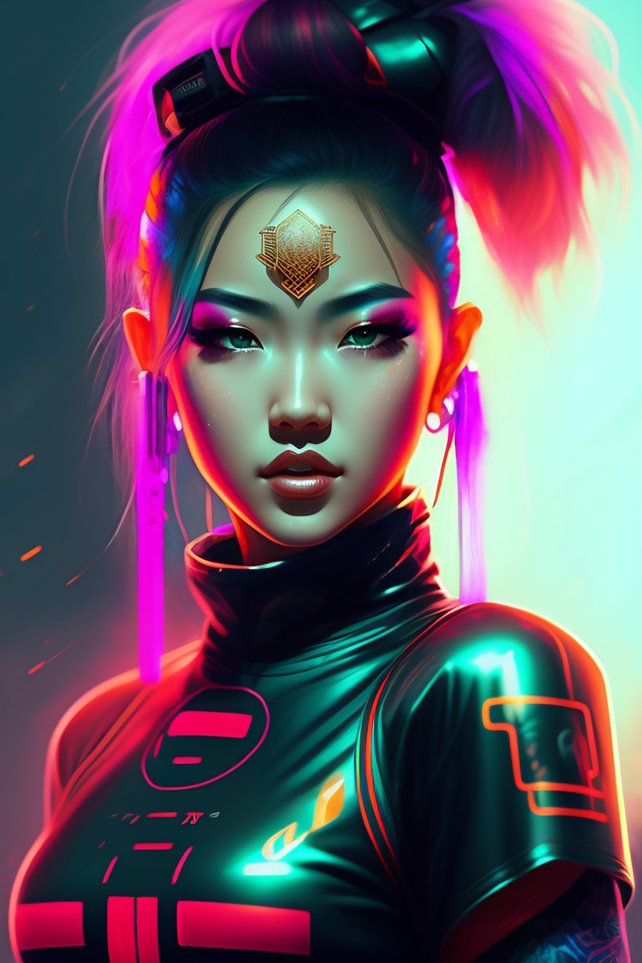 Lexica - Detailed portrait Neon boxer Girl, cyberpunk futuristic neon ...
