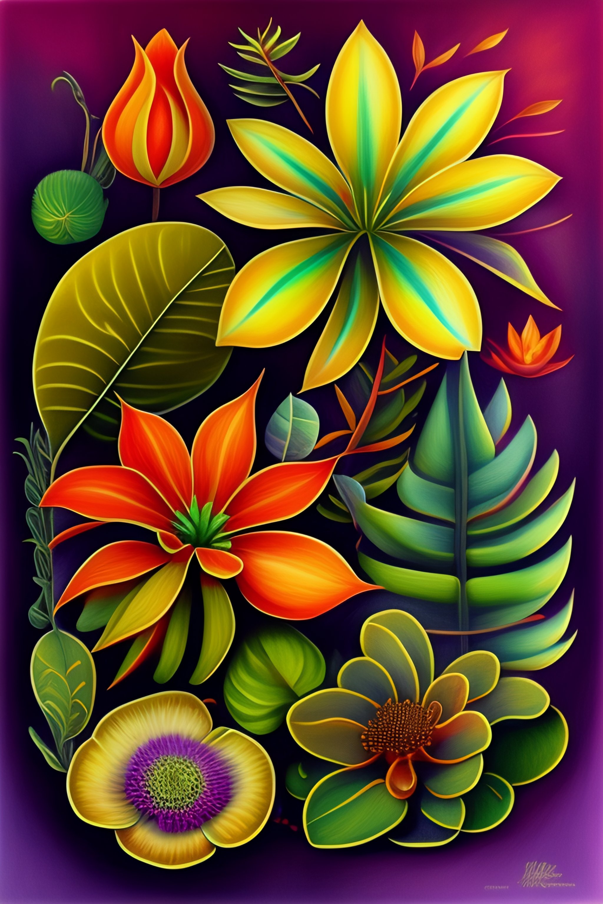 Lexica - Drawing of exotic extraterrestrial plants