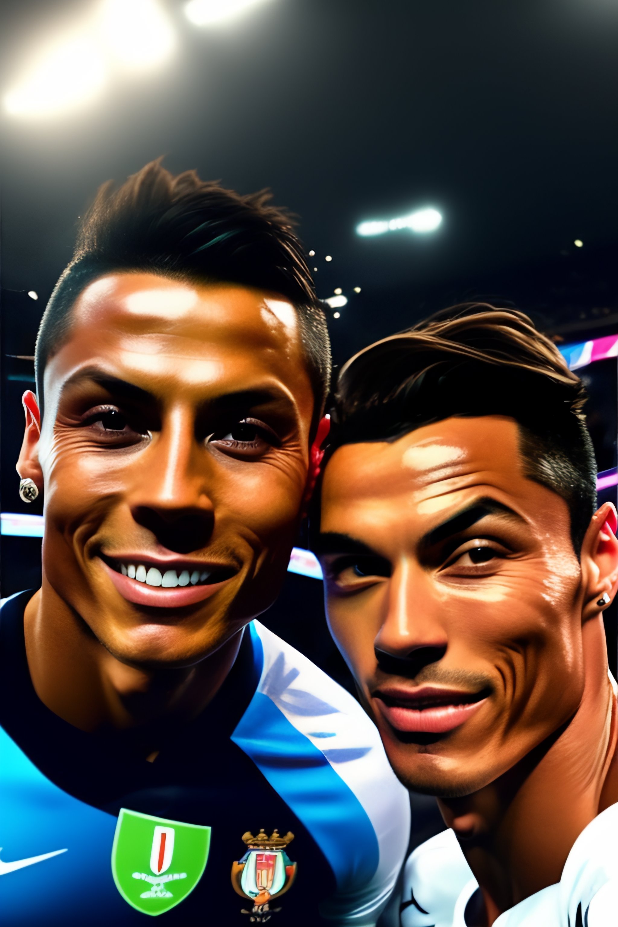 Lexica - Momo taking a selfie with Cristiano Ronaldo