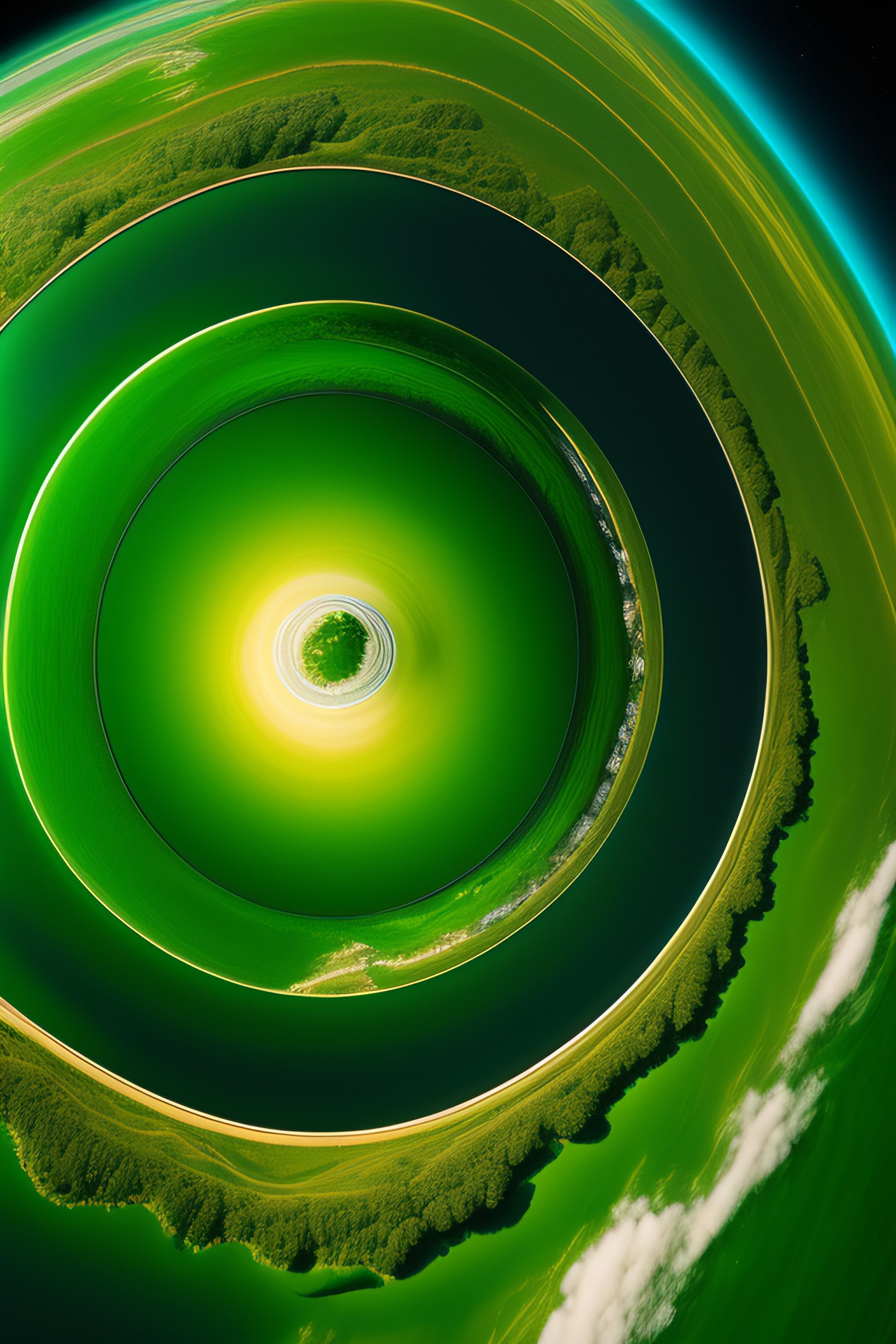 Lexica - Earth from space all green, intricate green plant surface,