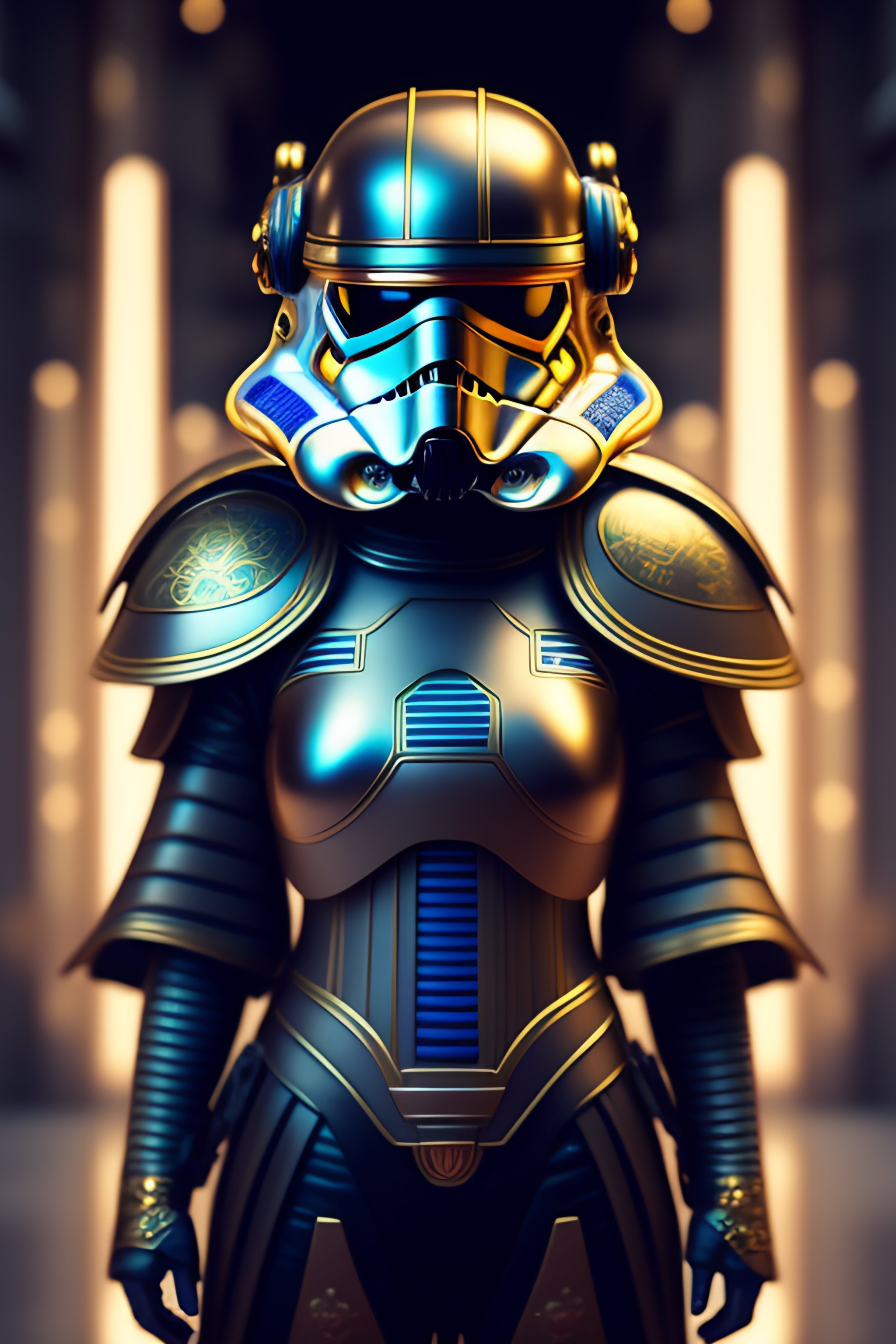 Lexica - Storm trooper as a vintagepunk samurai, dark grey background ...