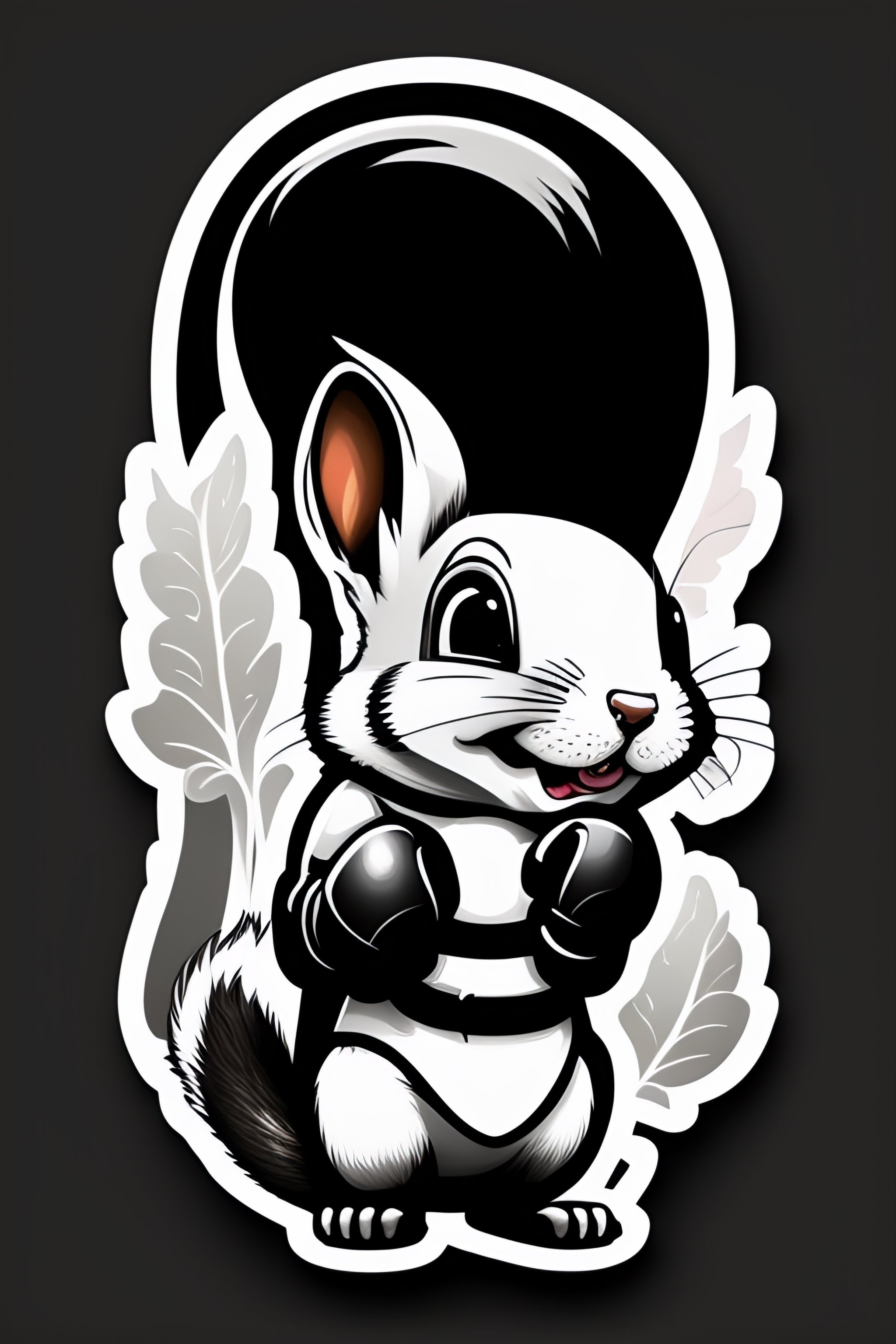Lexica - Cartoon squirrel with boxing gloves and nature mountains ...