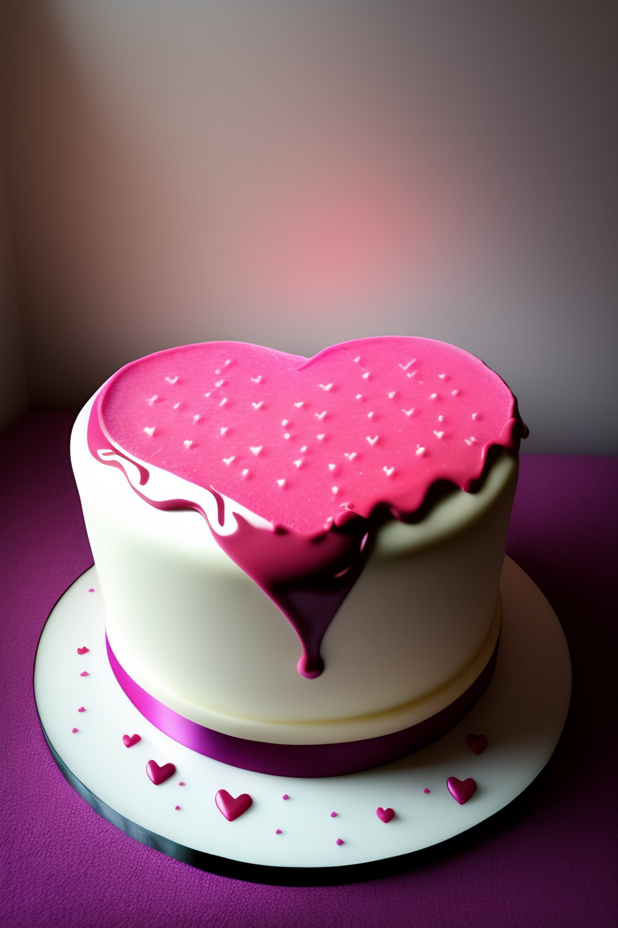 Lexica Heart shaped cake