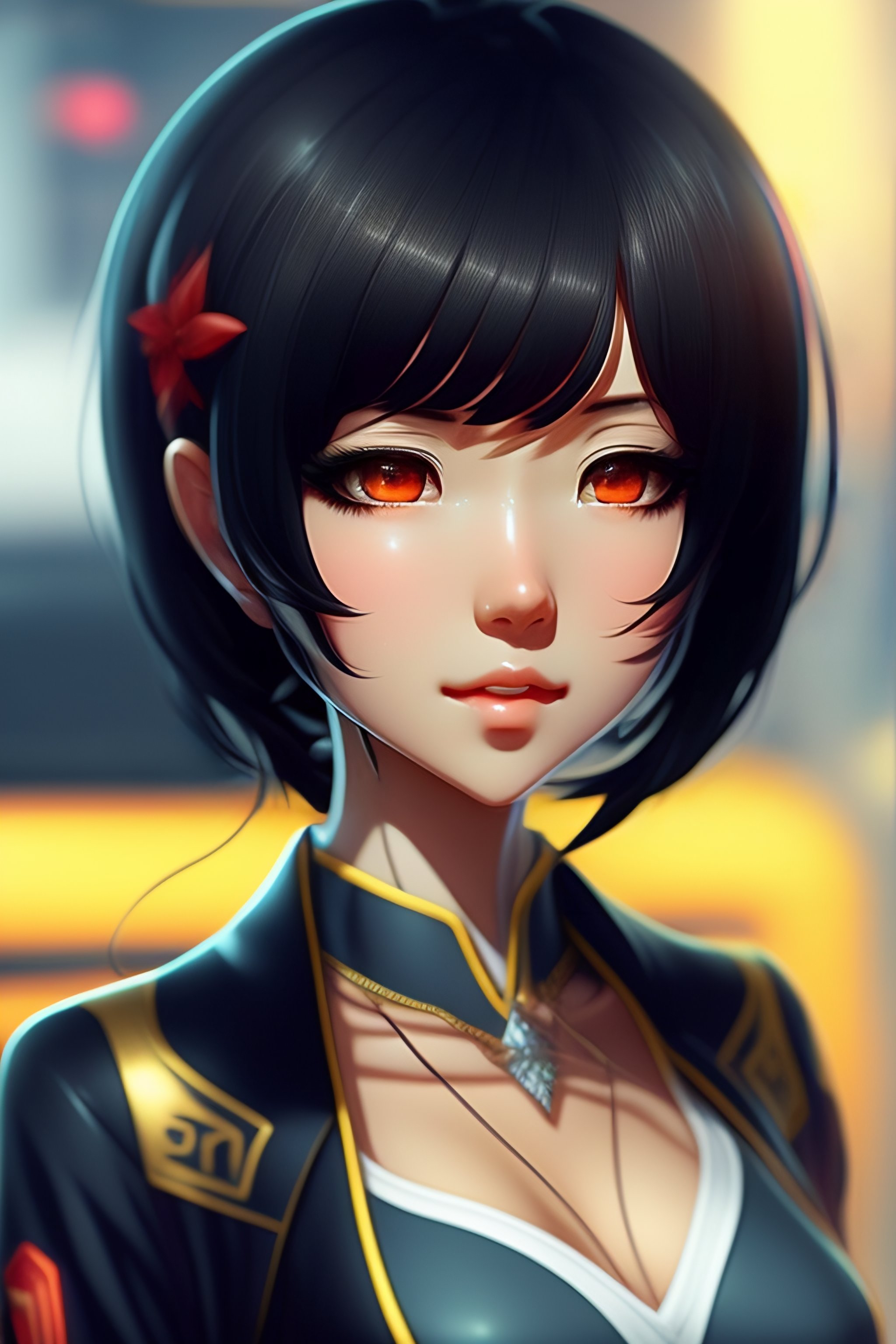 Lexica Anime, girl, black hair,