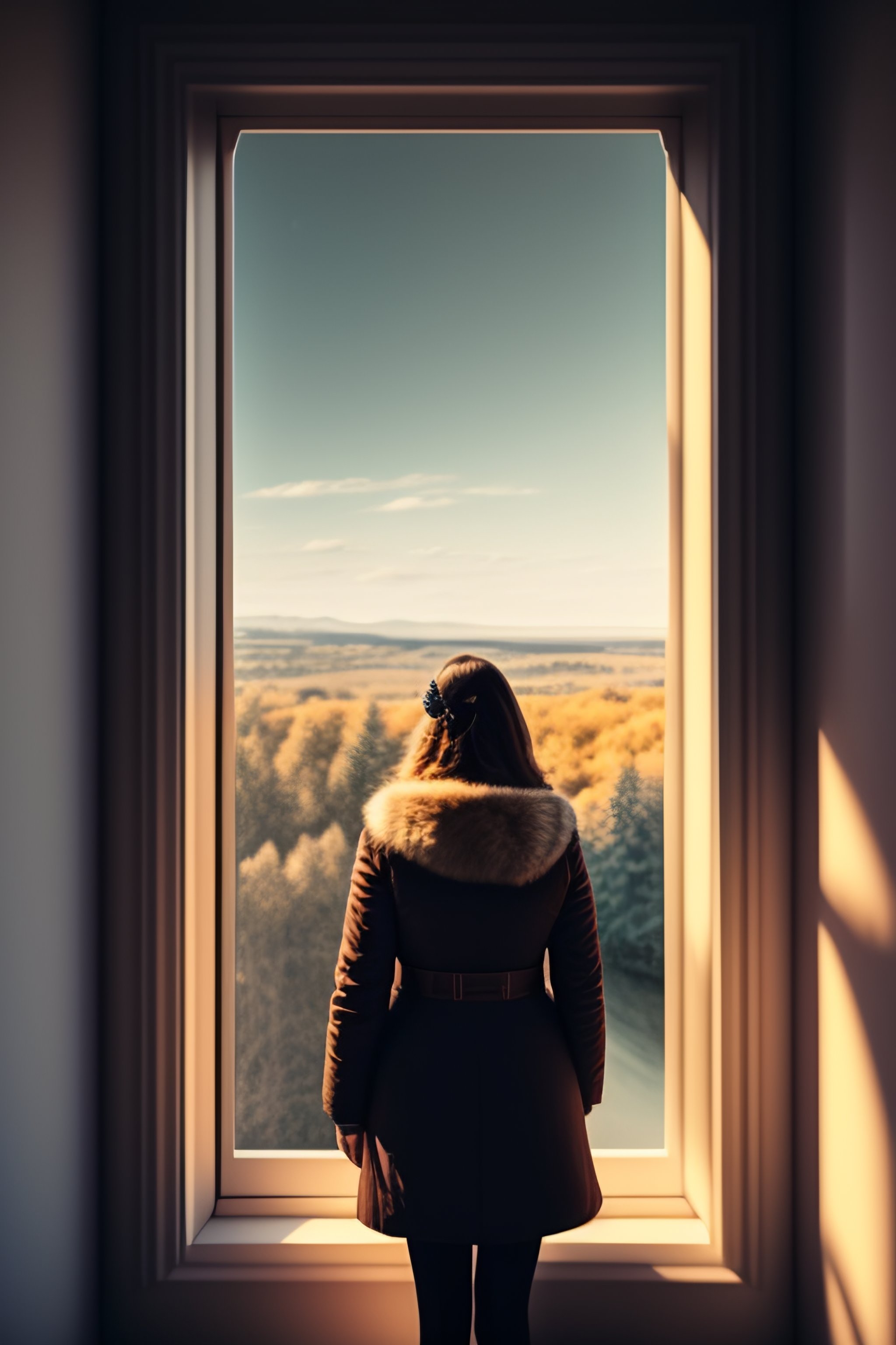 Lexica - Woman watching the view from the window