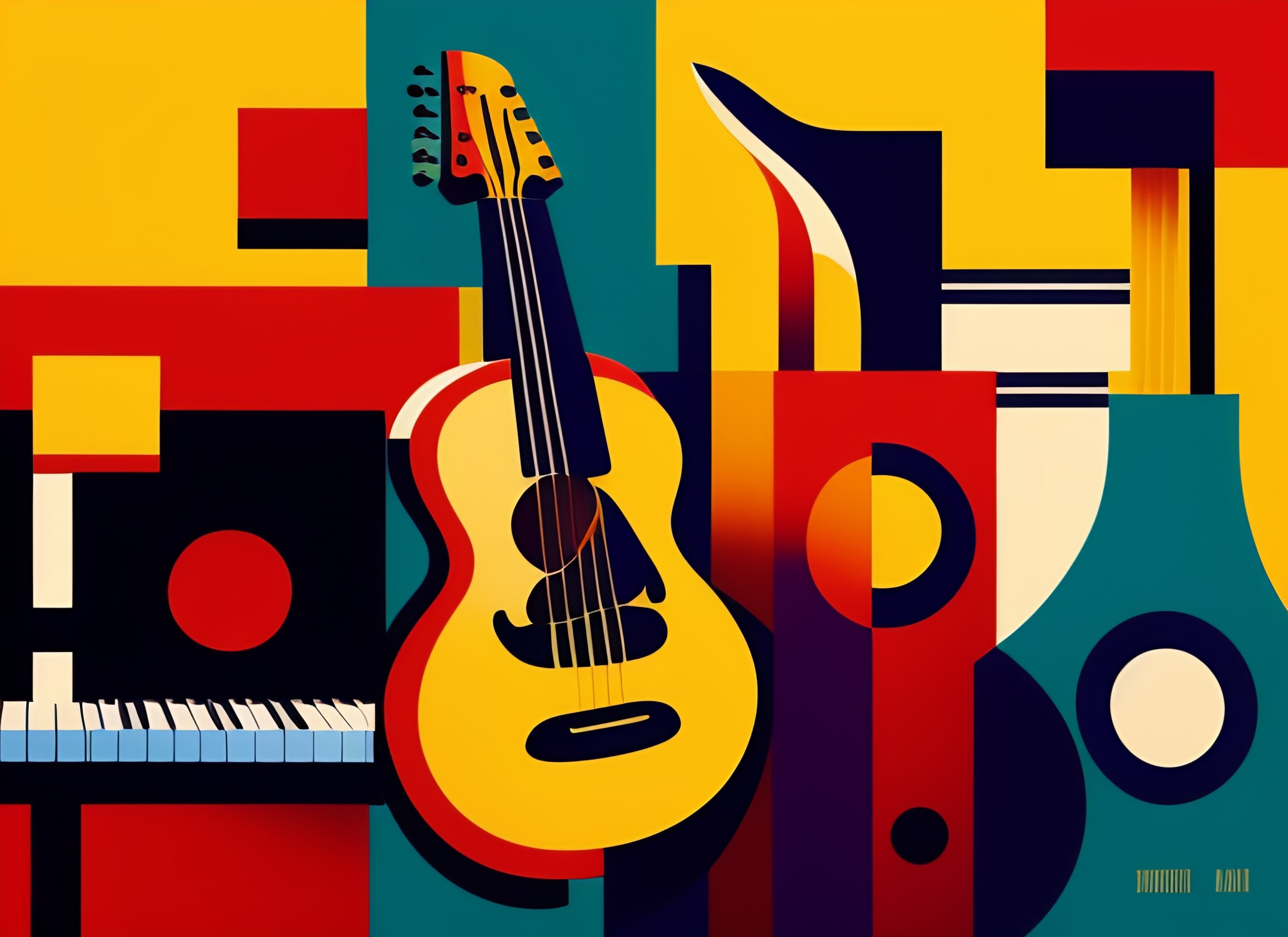 Lexica - 4 swiss country musik, playing with instruments, abstract art ...