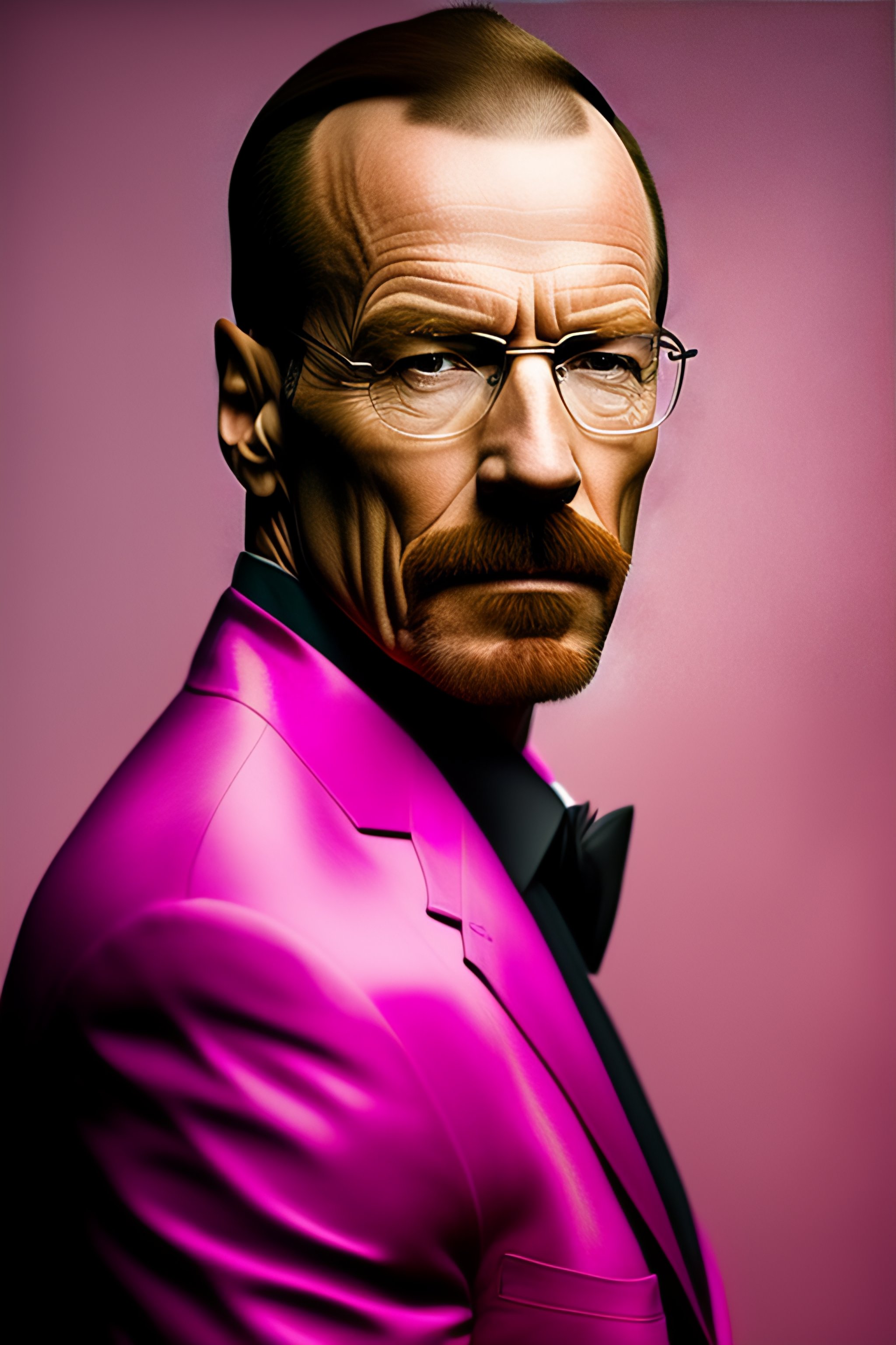 Lexica - A photo of walter white wearing a pink dress