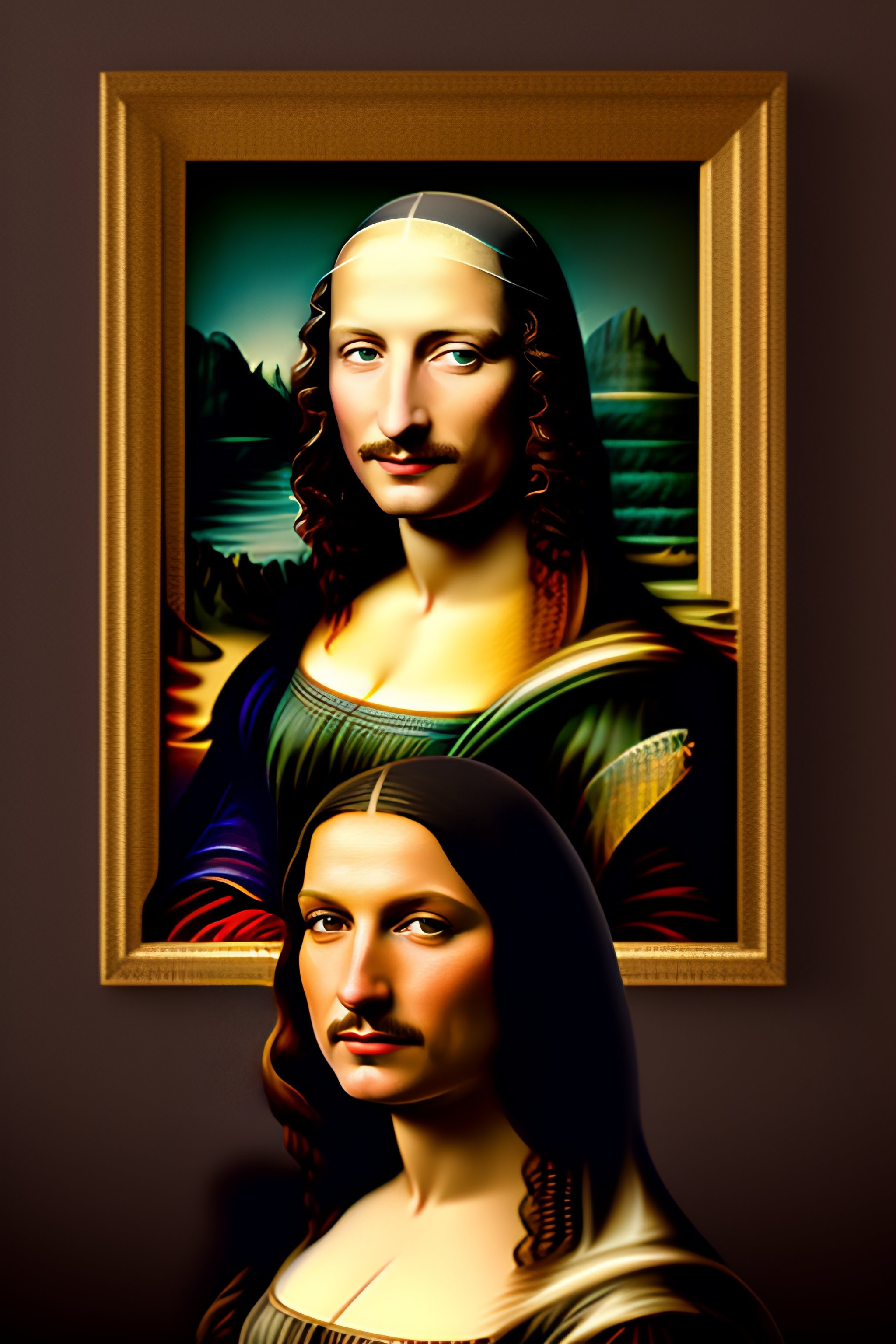 The bald Monalisa painting editorial photography. Image of famous