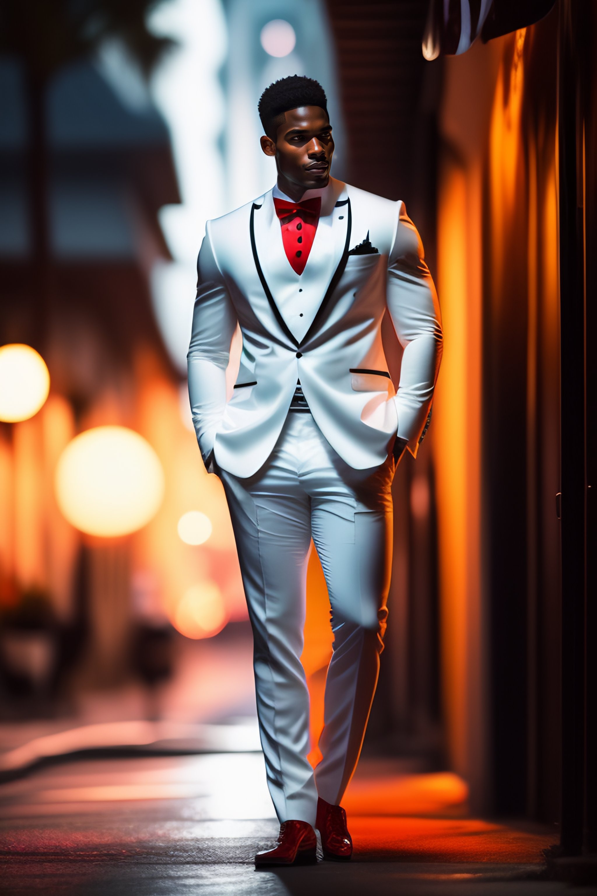 formal suit red tie