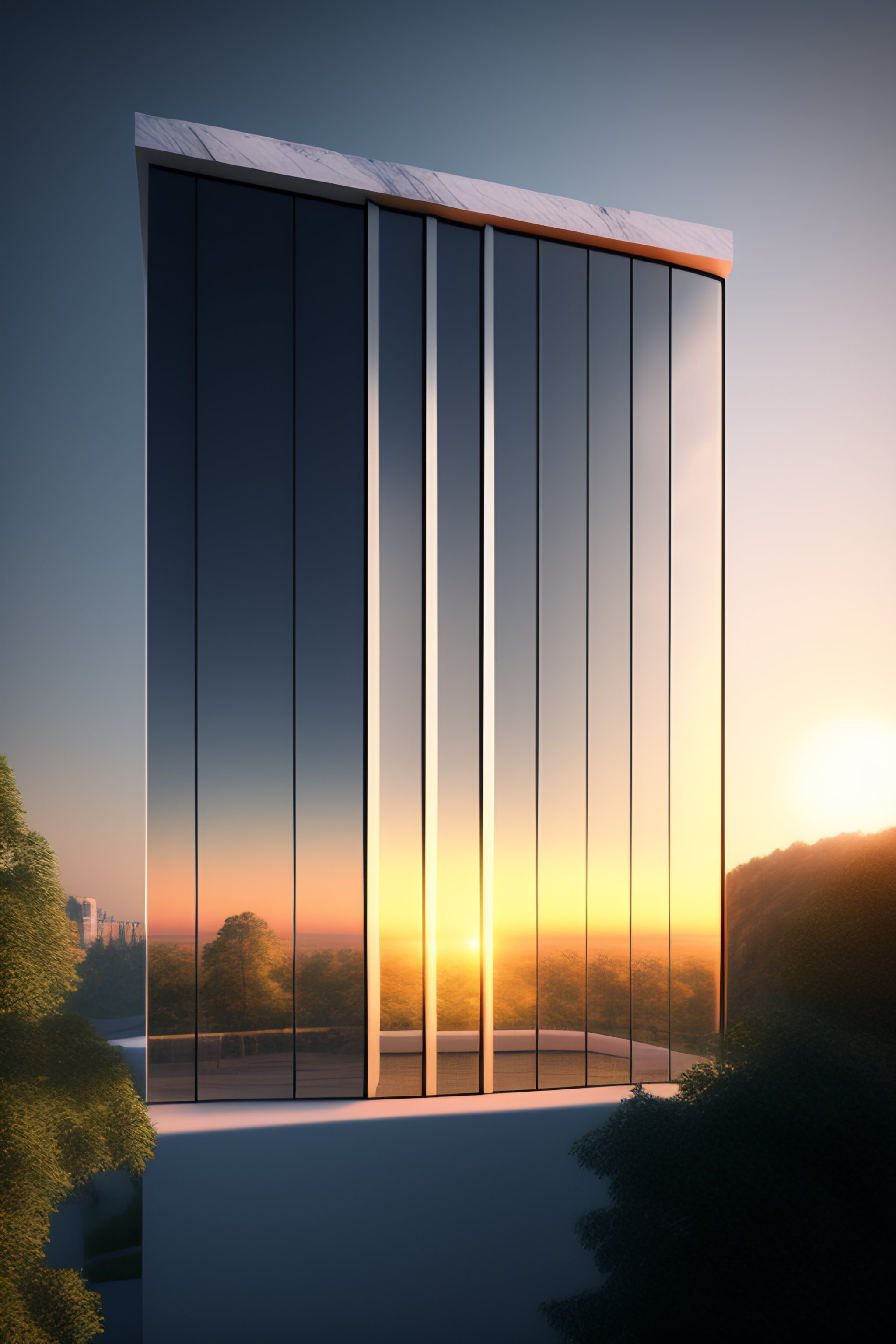Lexica - Surreal modern 8 stories codominium, dinamic form and shape ...