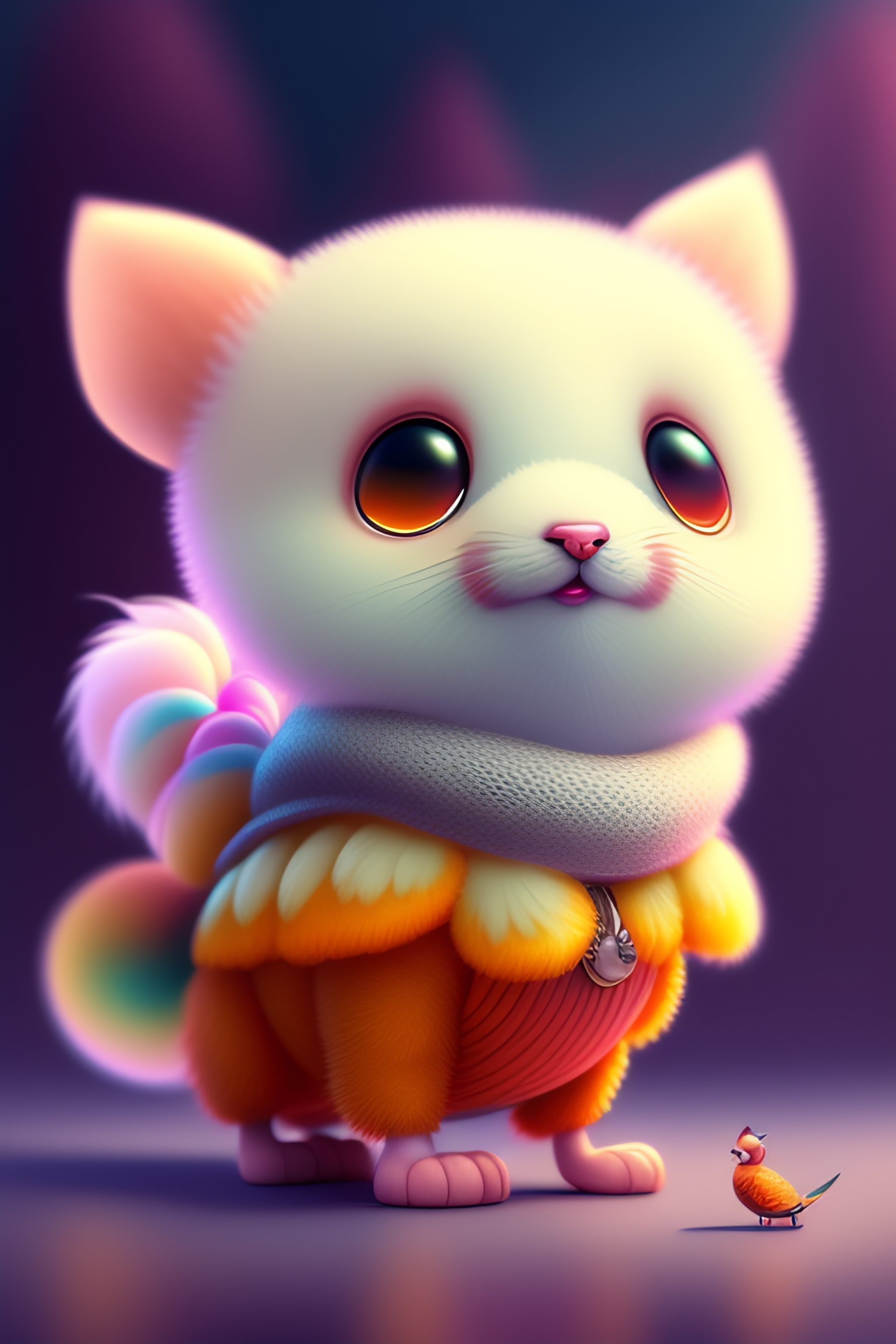 Lexica - Cute and adorable cartoon fluffy baby rhea, fantasy, dreamlike ...