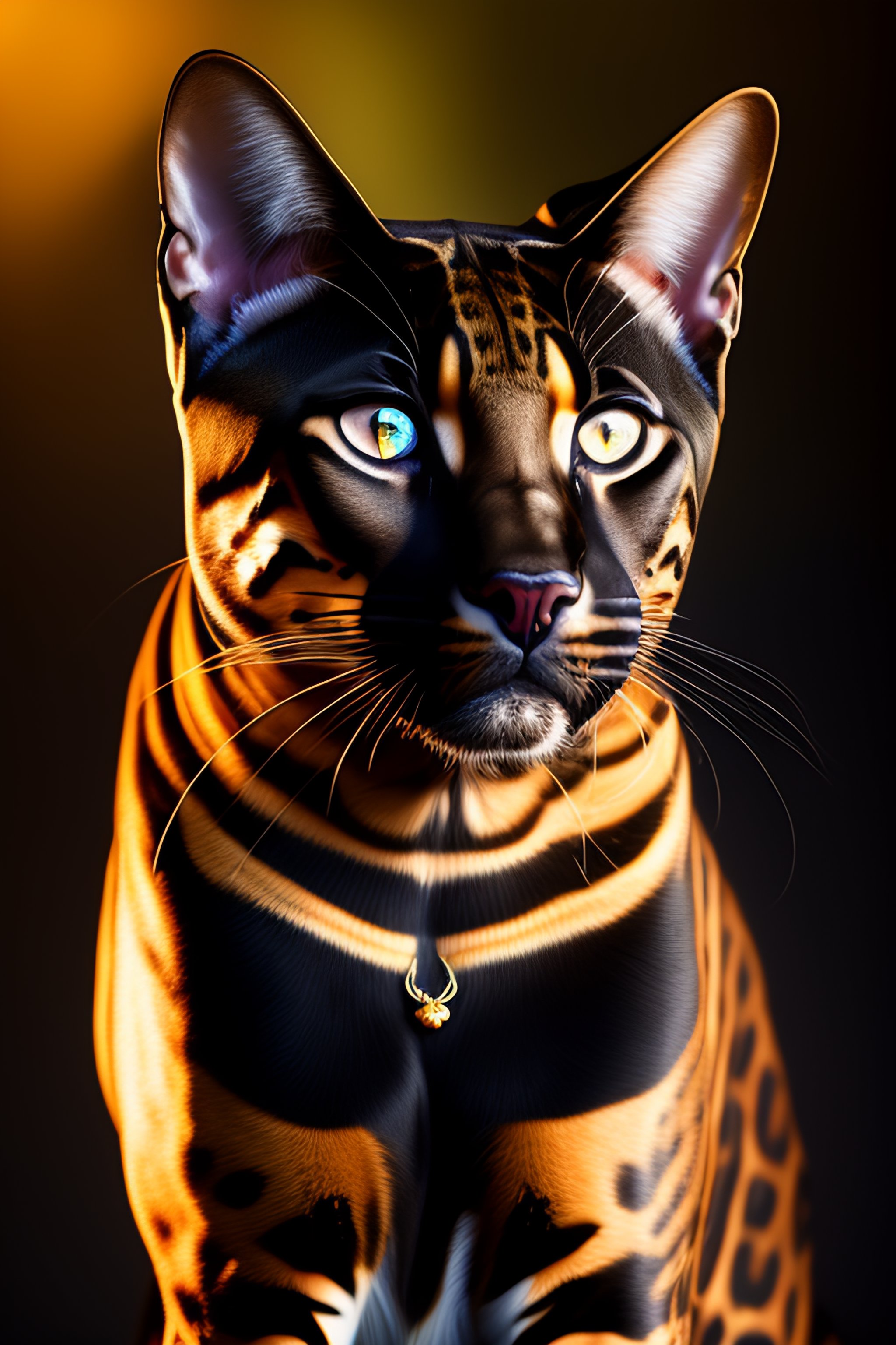 Lexica (((Bengal cat))), (((in image of black panther Olusio