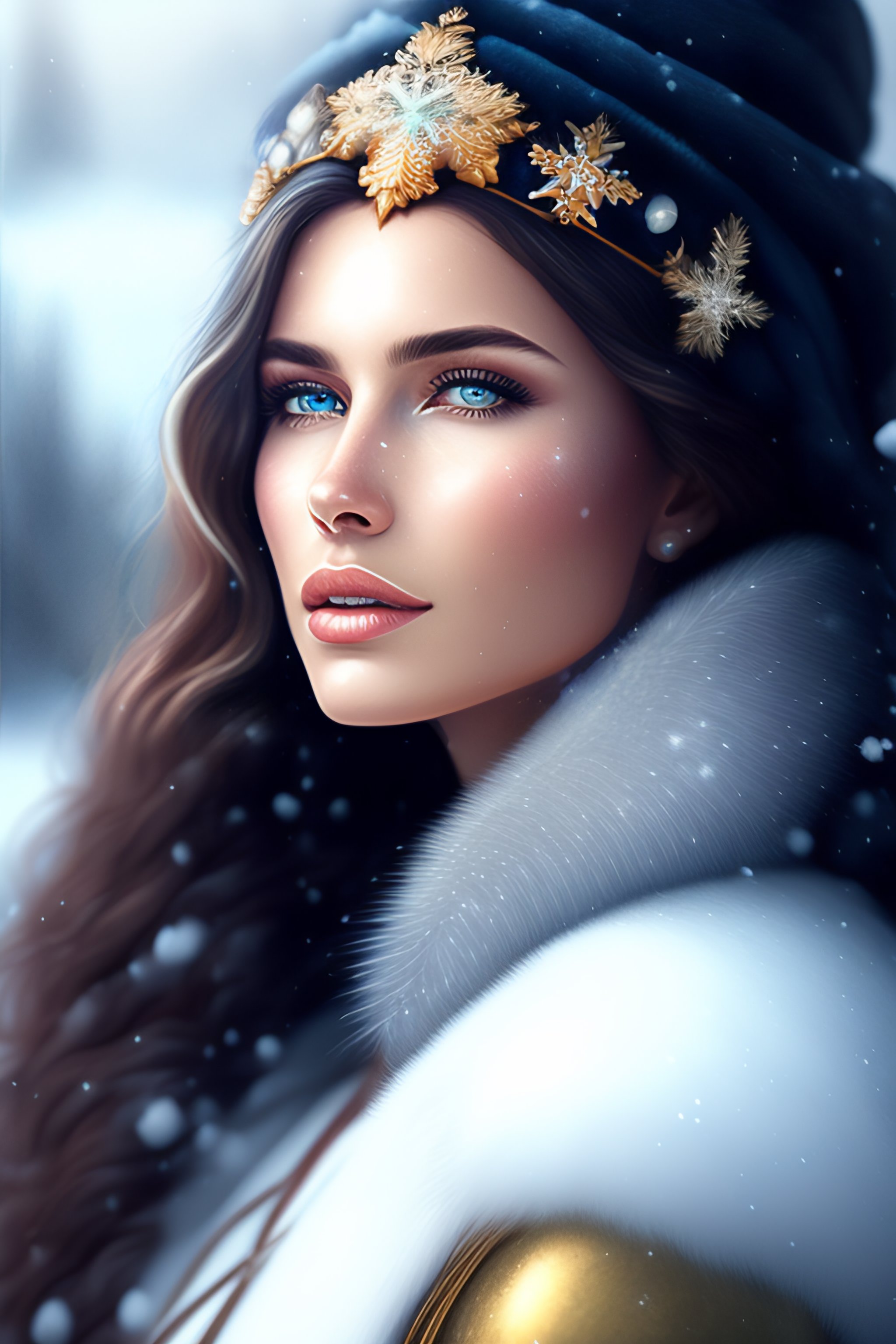 Lexica - Realistic detailed snow princess