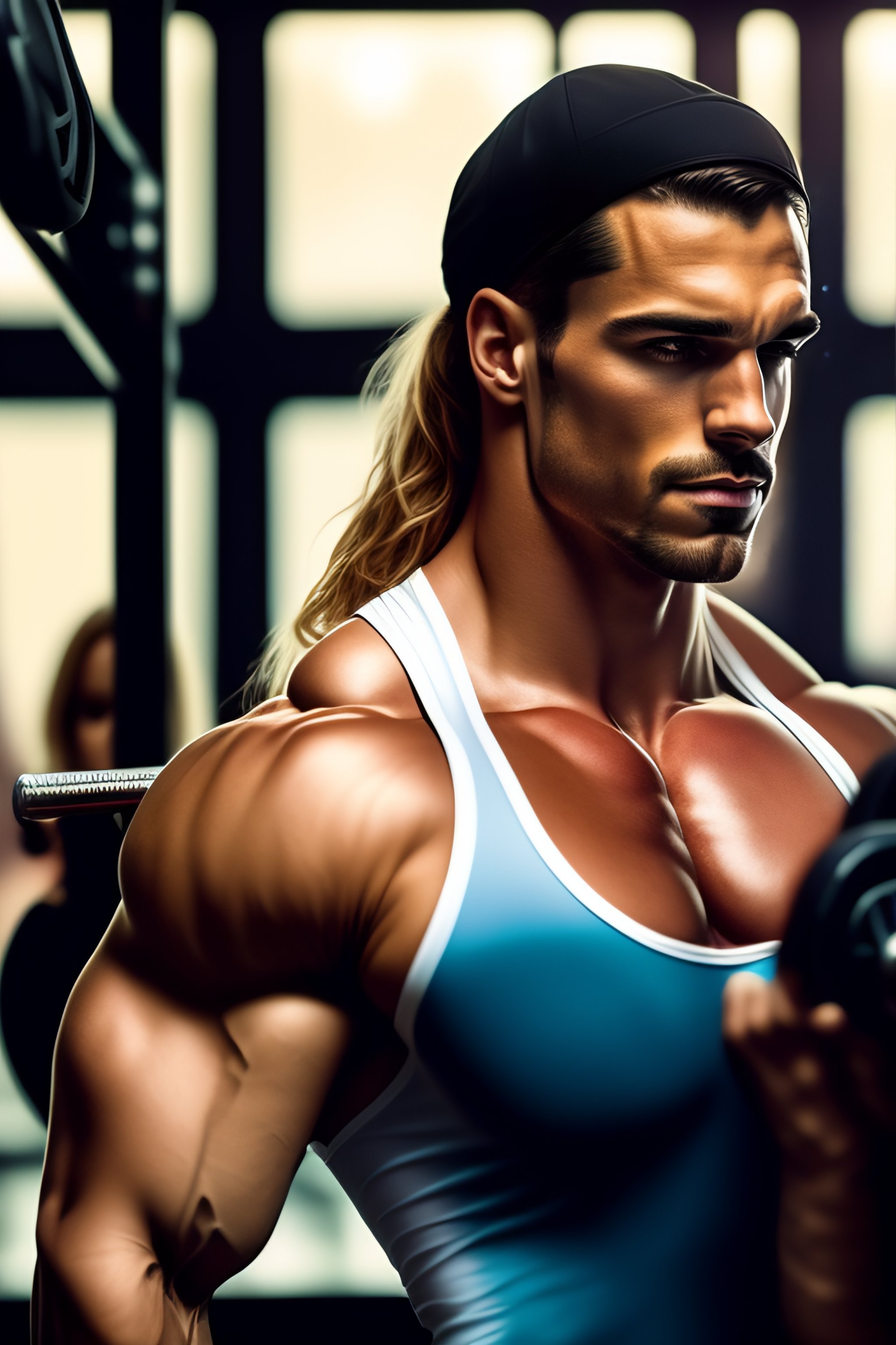 lexica-portrait-of-a-muscular-guy-lifting-a-lot-of-weight-in-the-gym