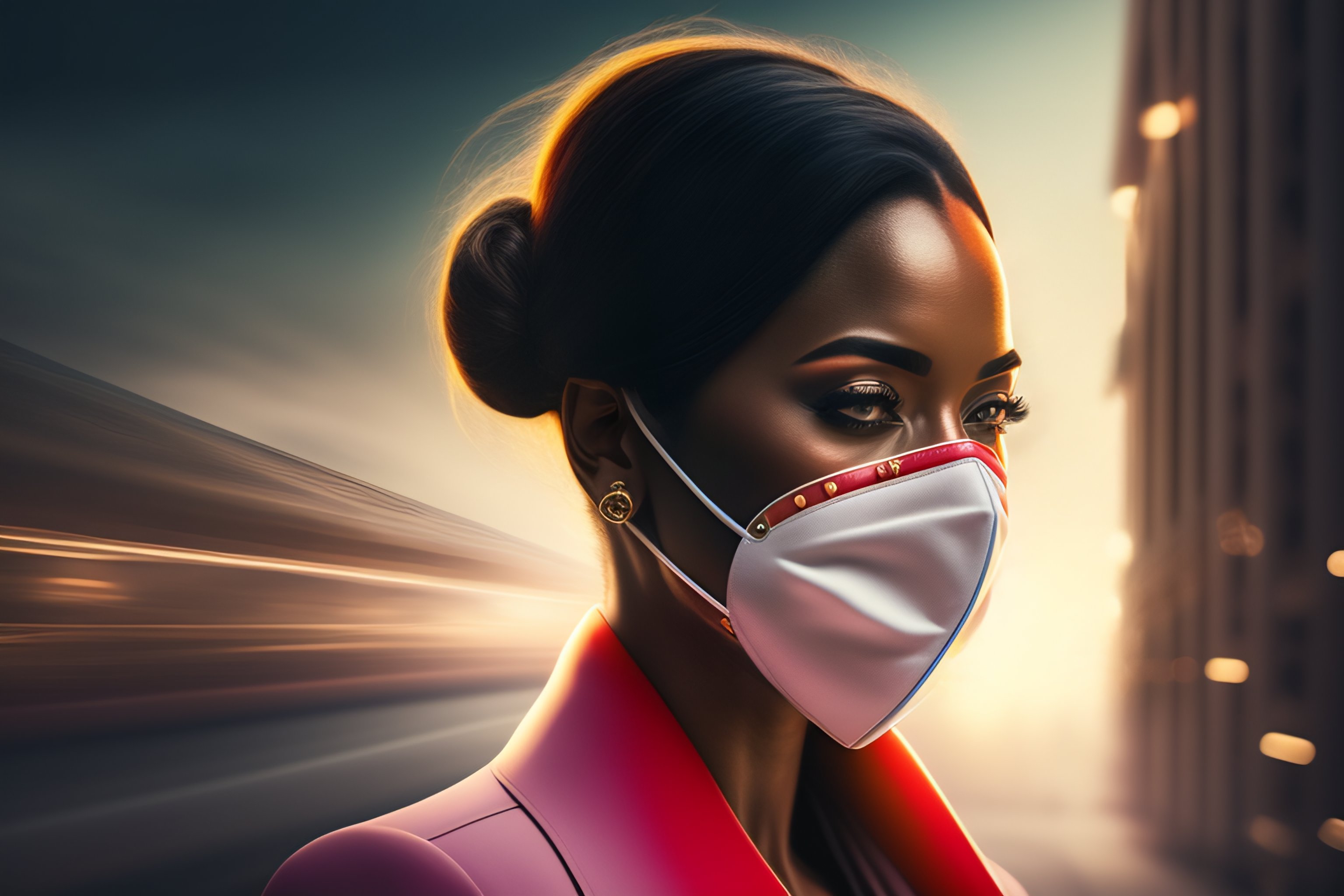 Lexica - A woman with a mask of comedy