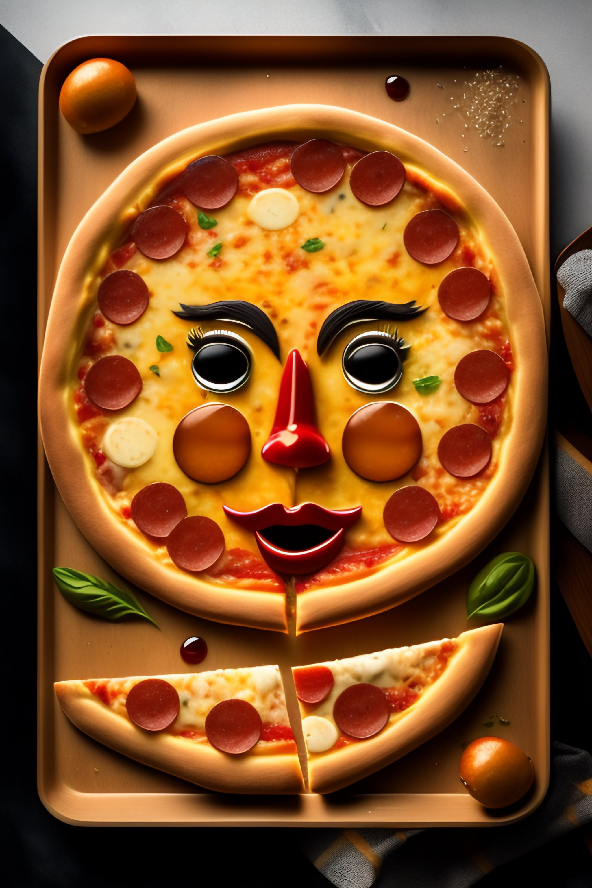Lexica Pizza with a face