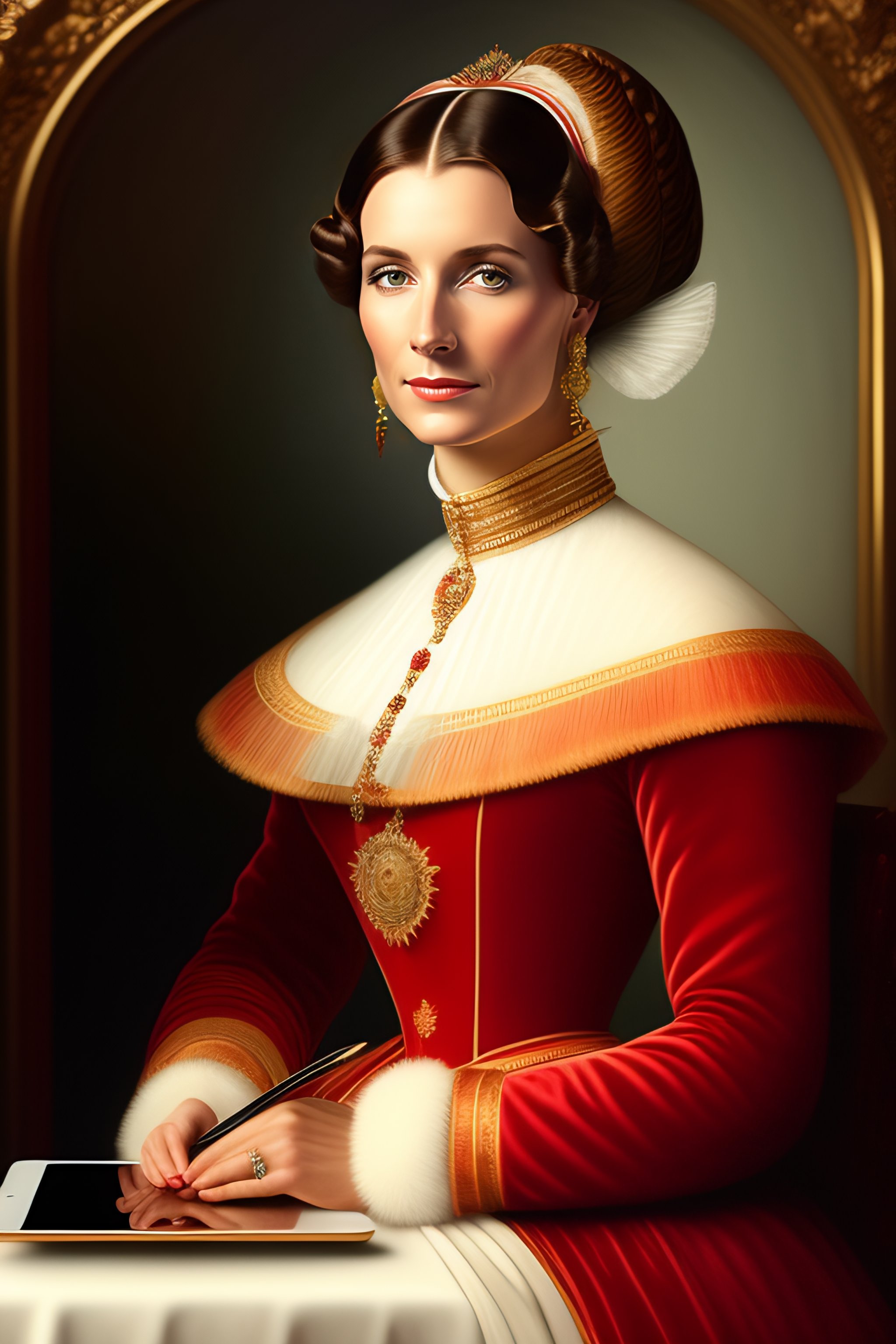 lexica-portrait-of-a-lady-with-a-ipad