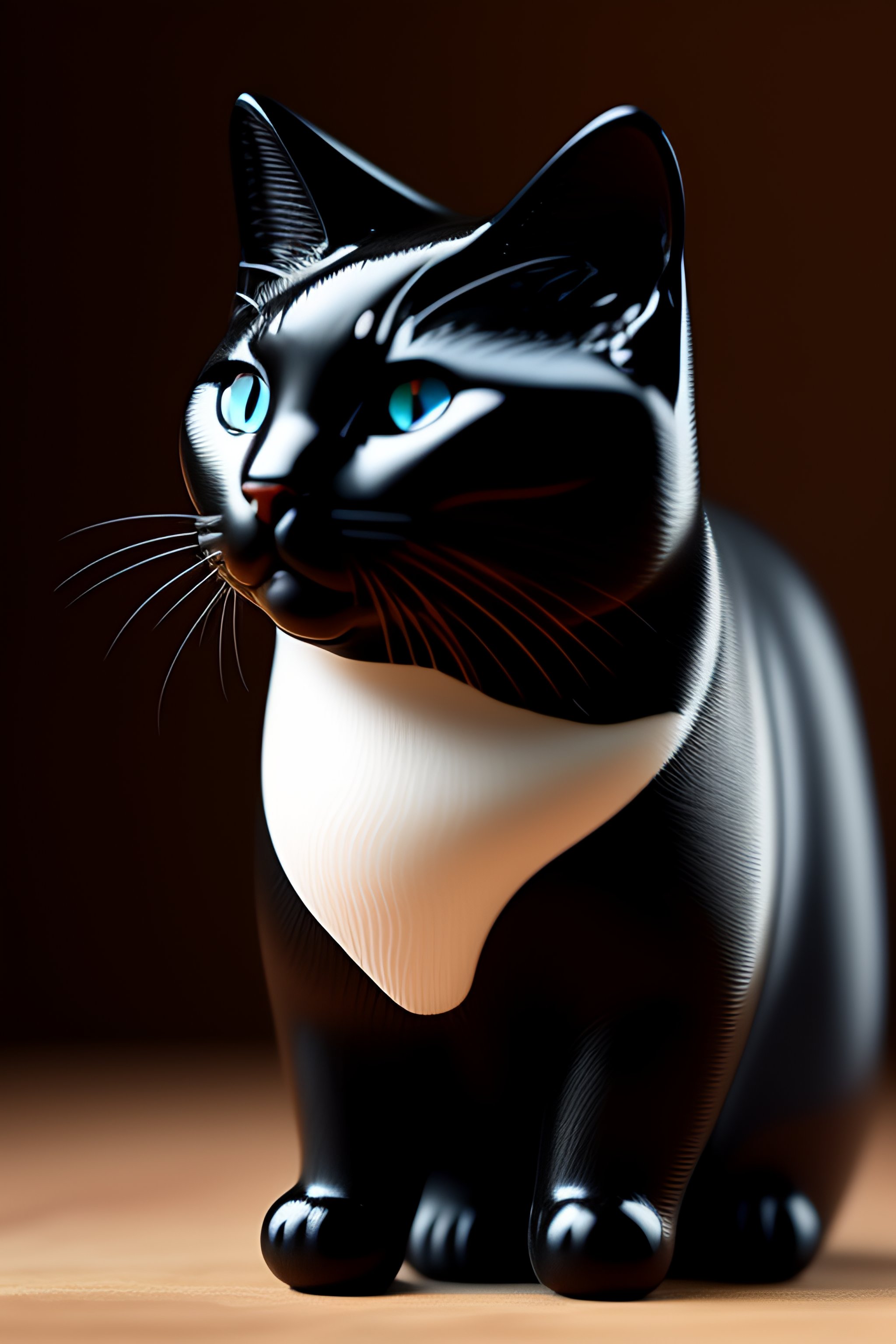Lexica A black porcelain in the shape of cat