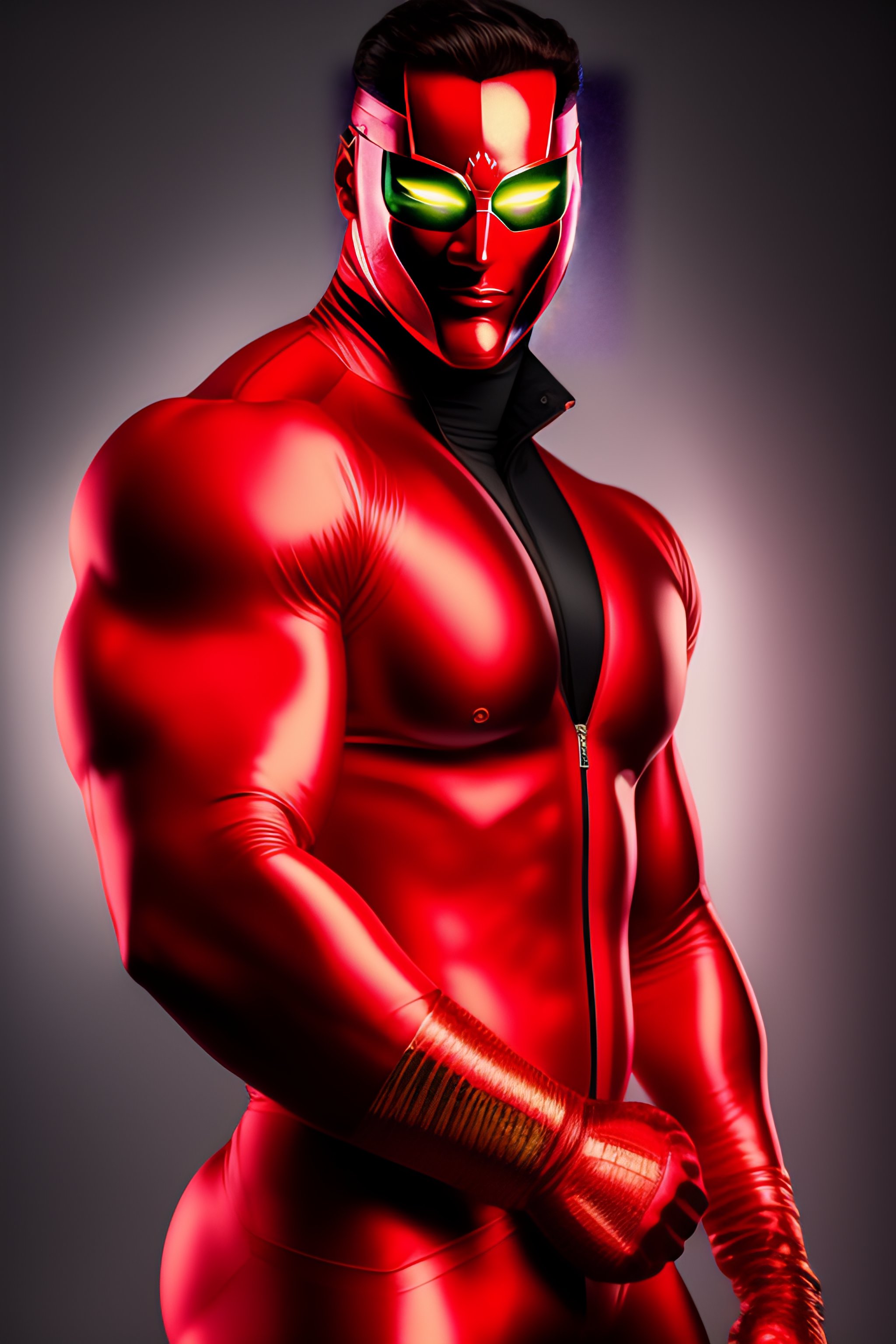 Lexica - A ultradetailed beautiful panting of a male superhero in a red ...
