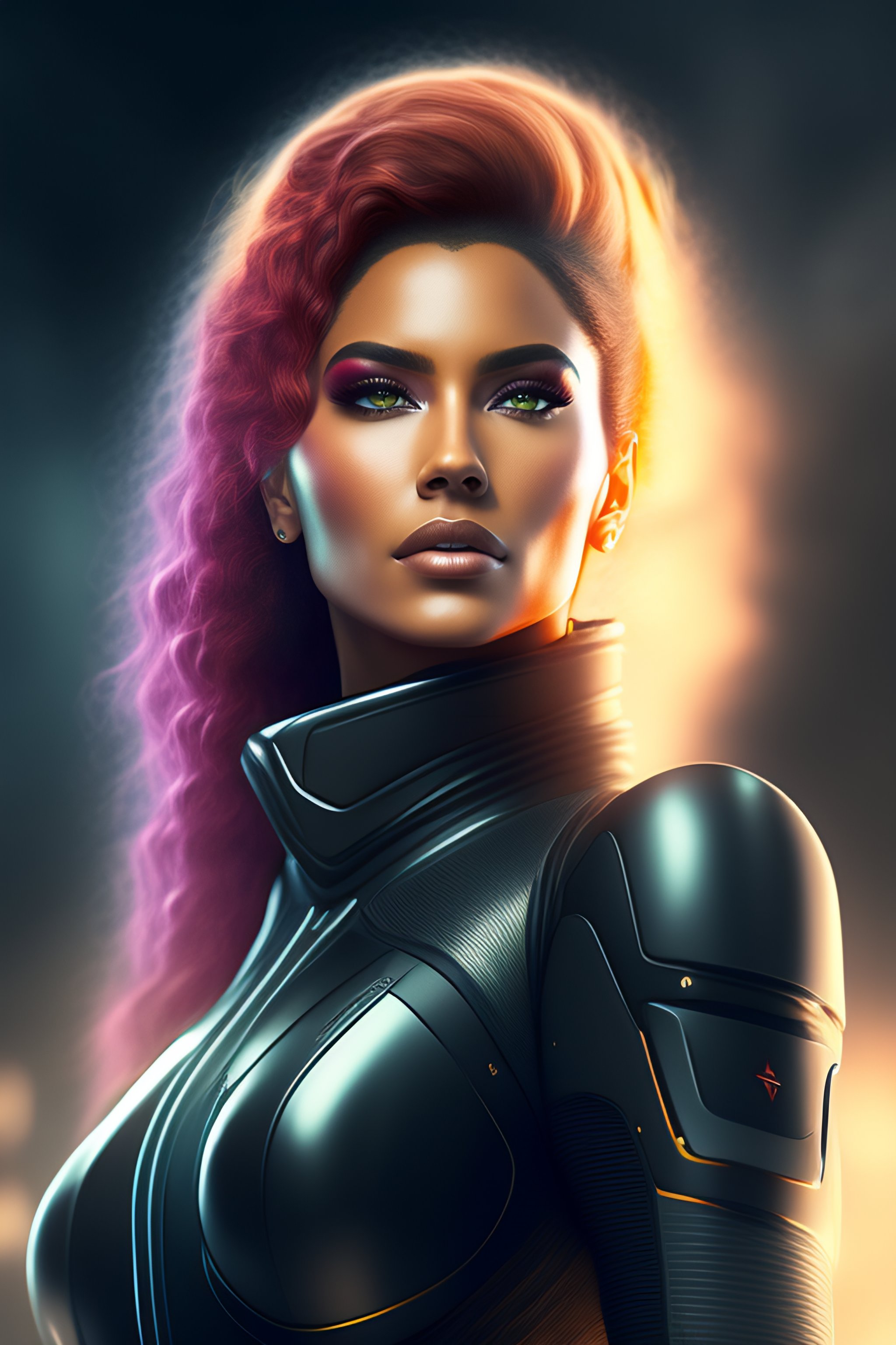 Lexica - A character from a futuristic novel, dystopic but techy