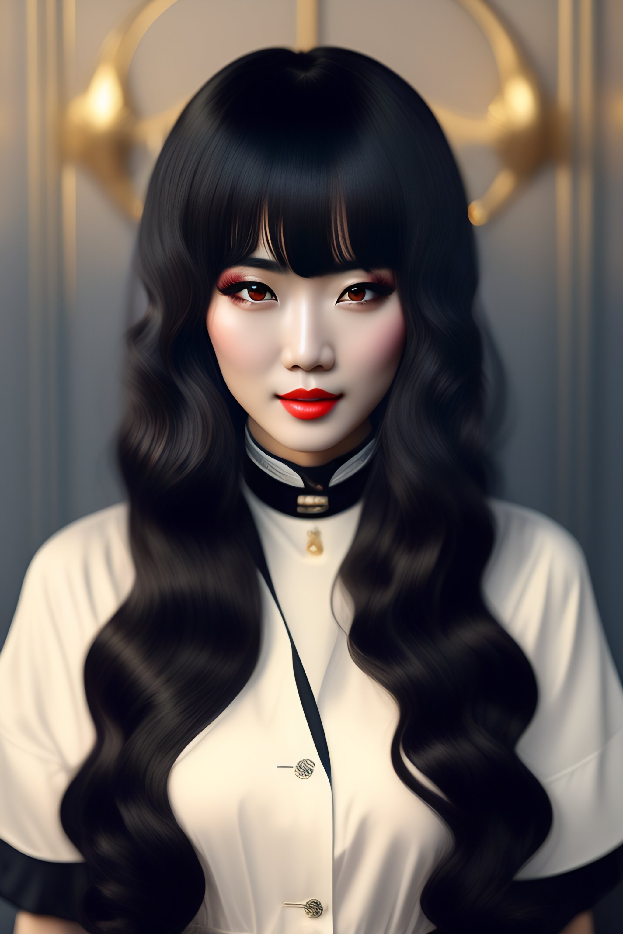 Lexica Vintage, Anime, black hair, black eyes, long hair