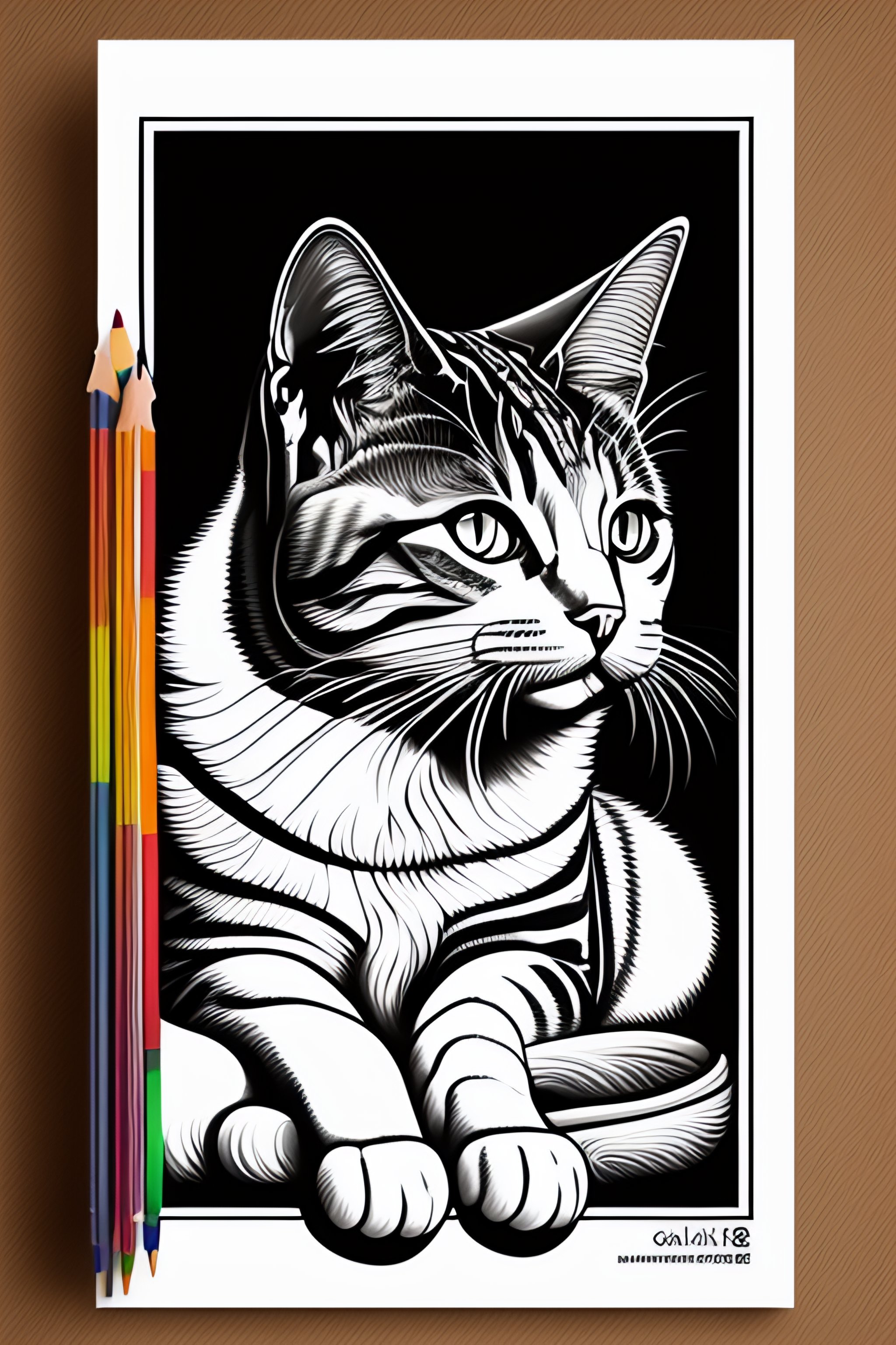 Lexica - Cat style coloring book for kids , outline art, drawing, sketch,  b&w, not overcrowded