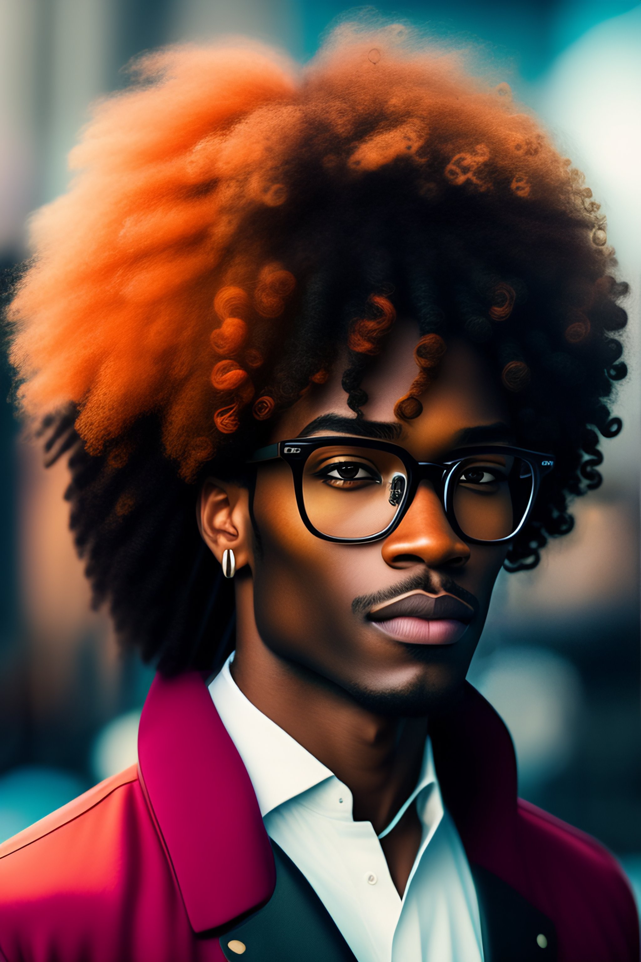 Lexica Anime Black Man Eyeglasses Curly Hair 1211