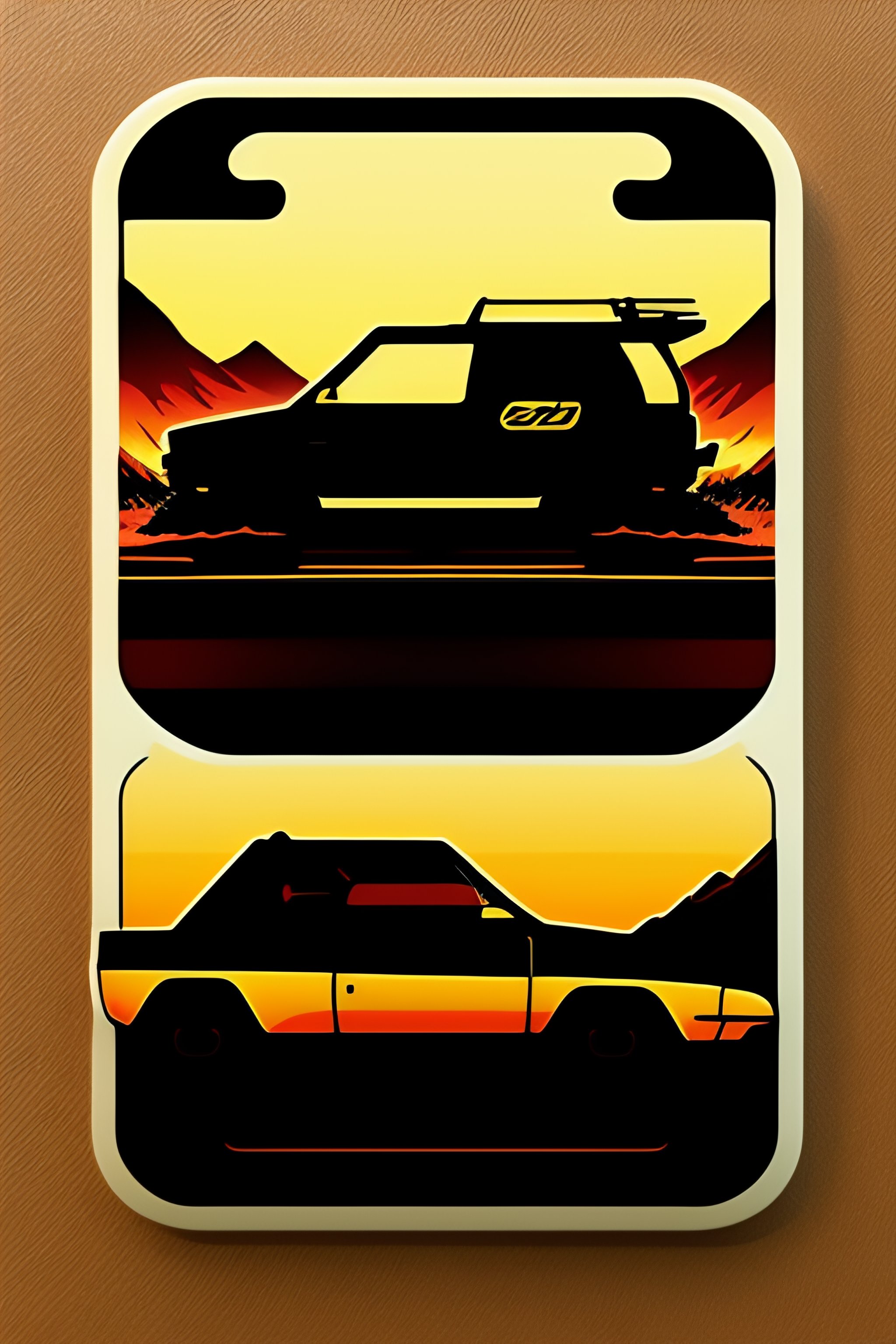 Lexica - Cartoon JDM car , sticker, initial d anime style, solid background  color