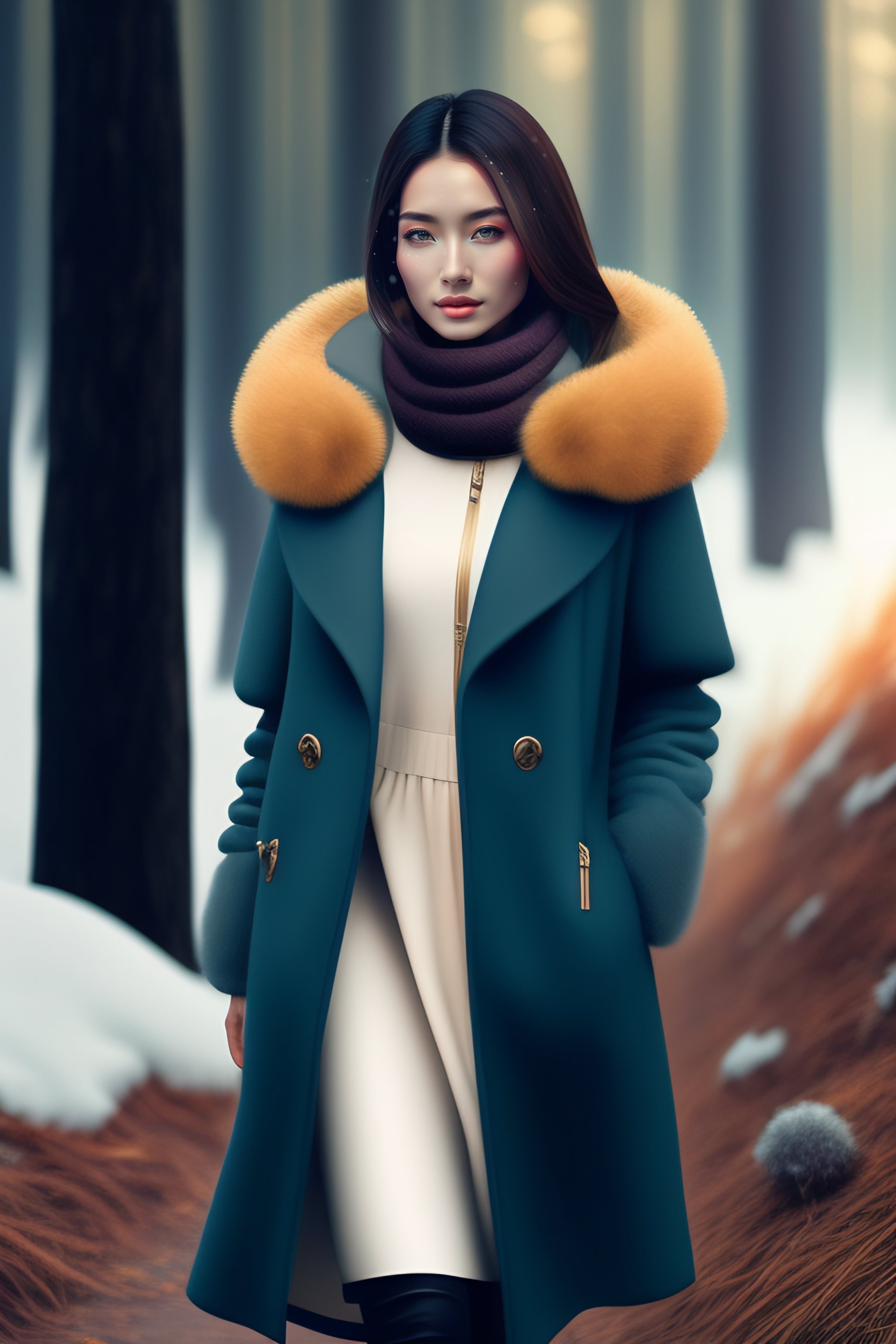 Lexica - The design of a modern oversized asymmetrical coat with a