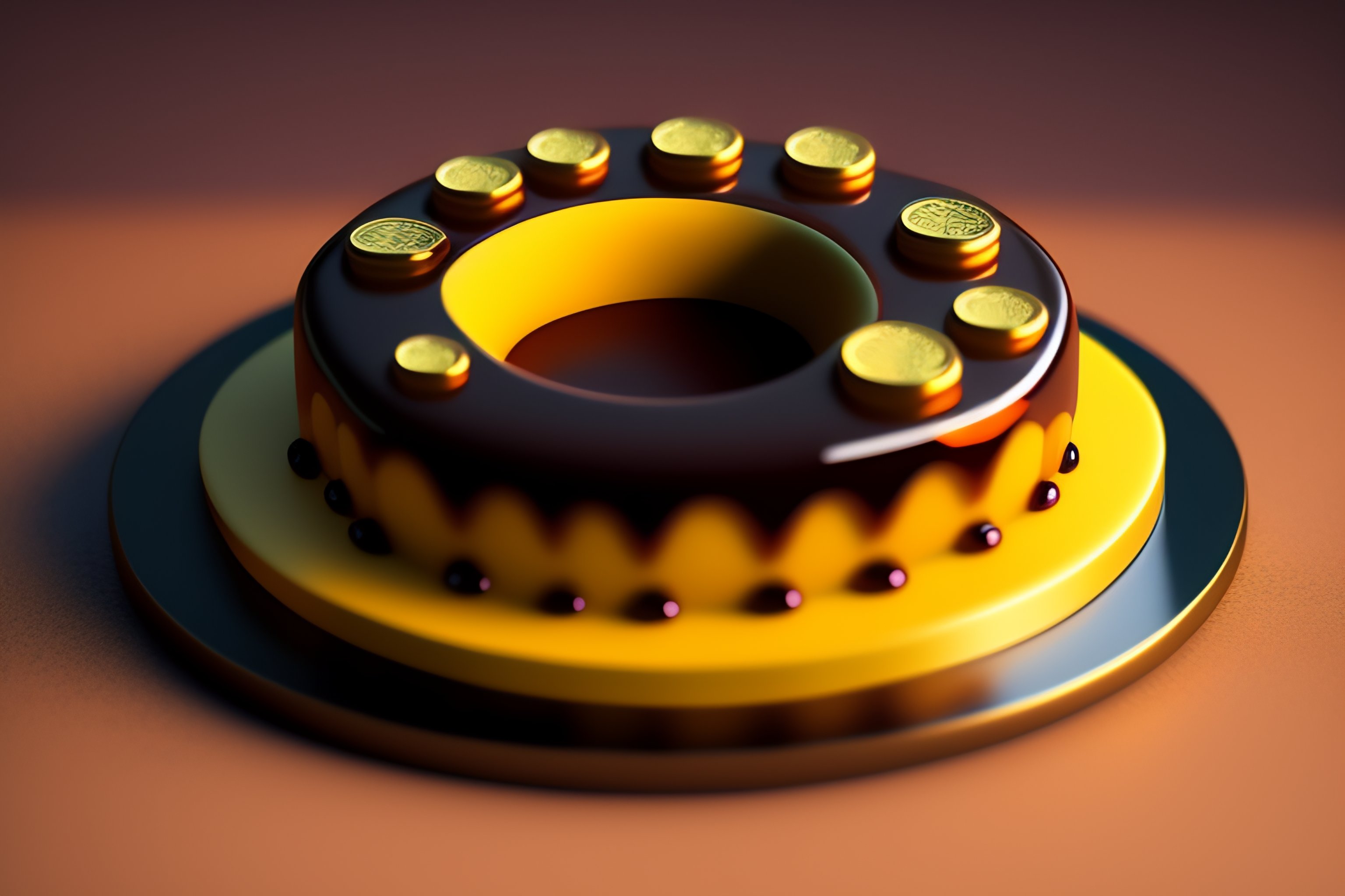 Lexica - Bitcoin cake, isometric, illustration, unreal engine