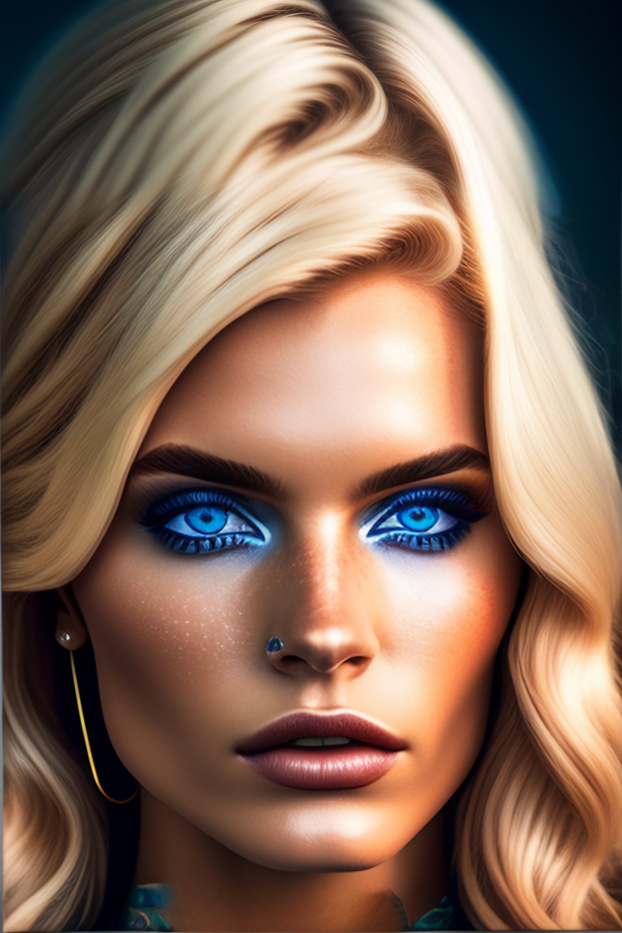 Lexica A Photo Close Up Of A Beautiful Blonde Woman With Freckles And Blue Eyes Fashion 7911