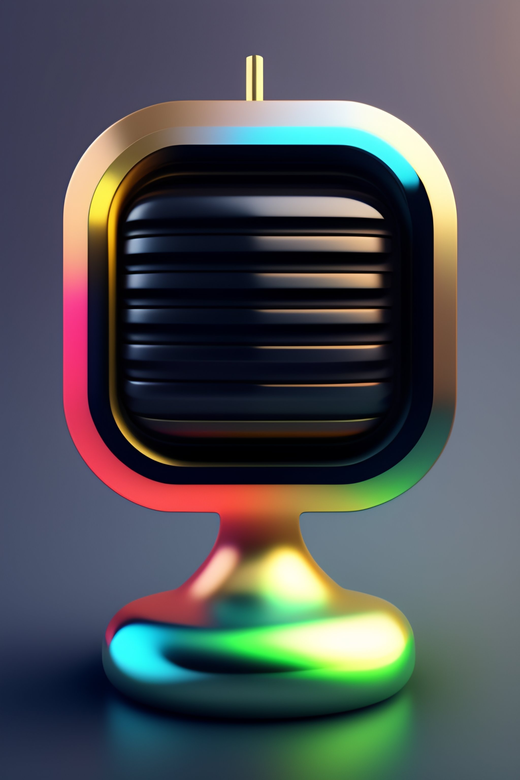 Lexica - IOS app icon design of a skeuomorphic microphone icon ...