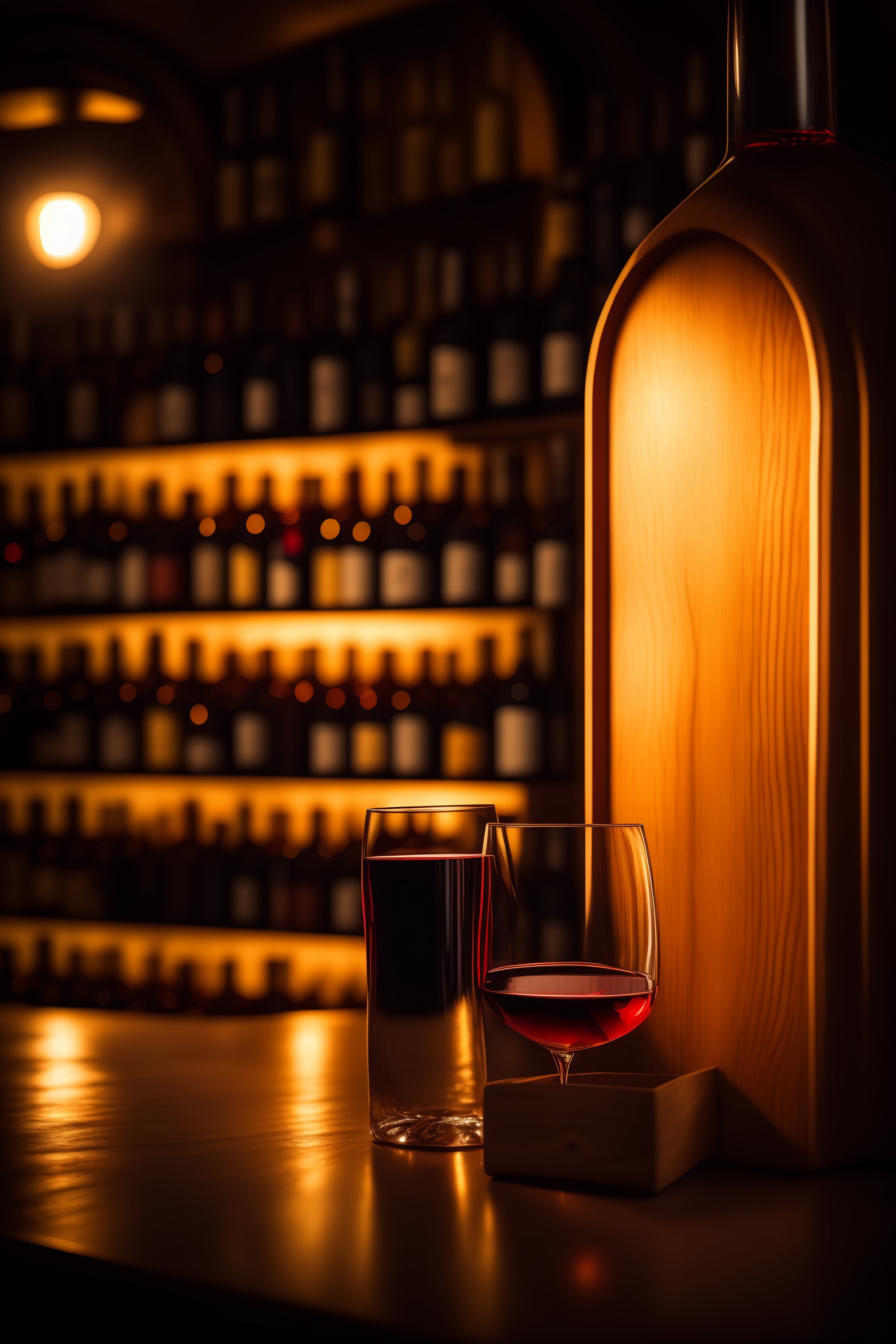 Lexica - Wooden cases of wine in a cellar
